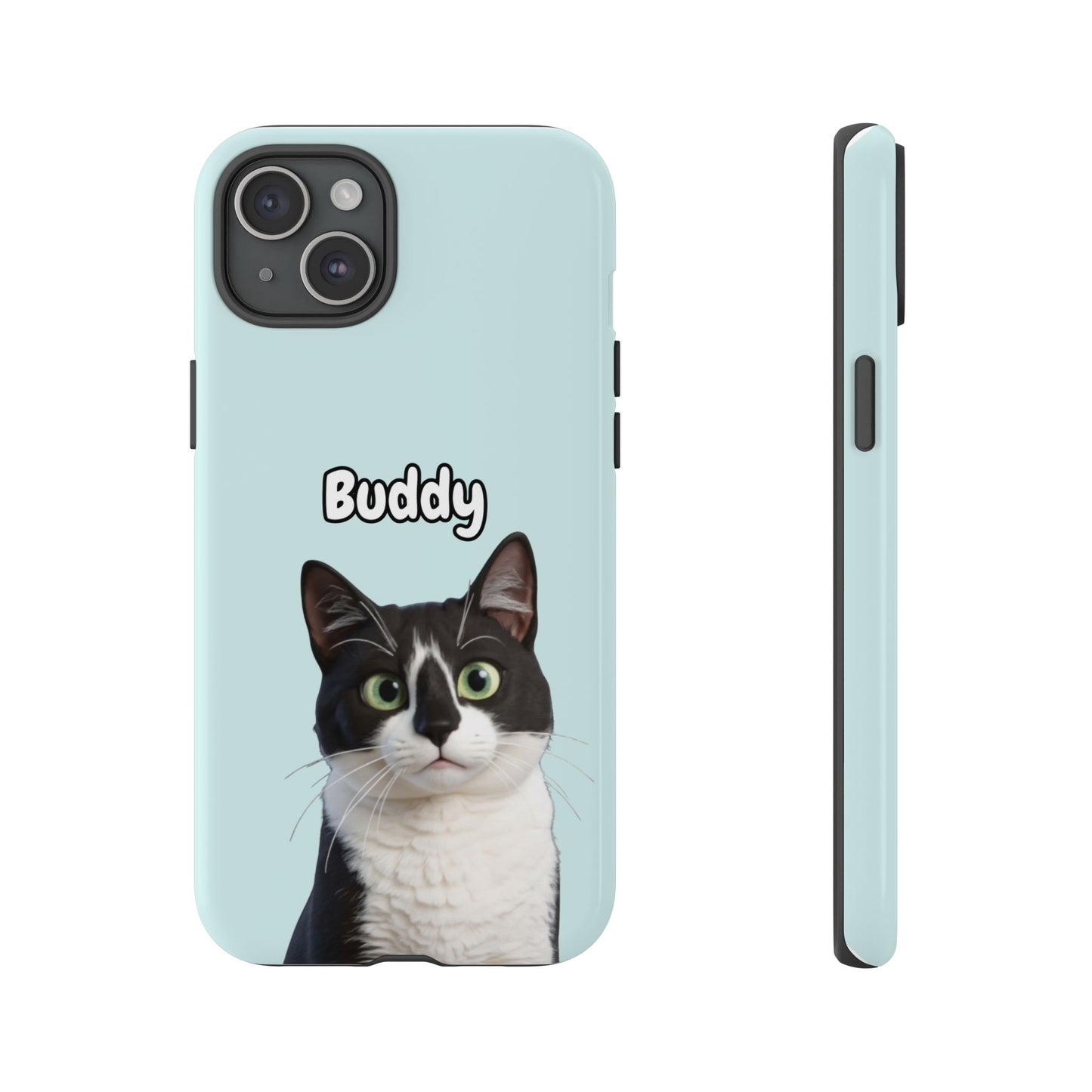 Custom Pet Portrait Tough iPhone Case - Teal