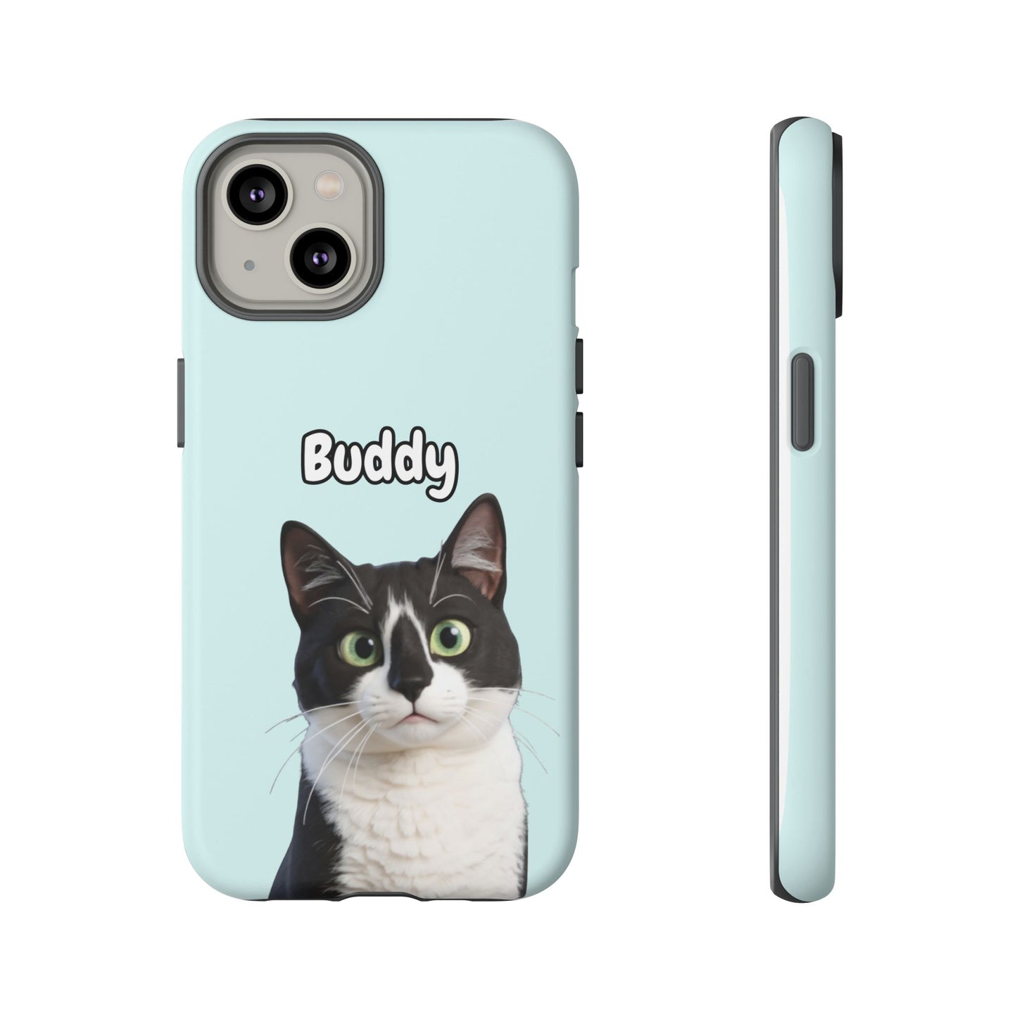 Custom Pet Portrait Tough iPhone Case - Teal