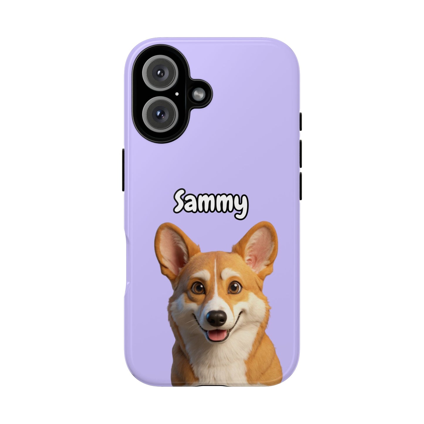 Custom Pet Portrait Tough iPhone Case - Purple