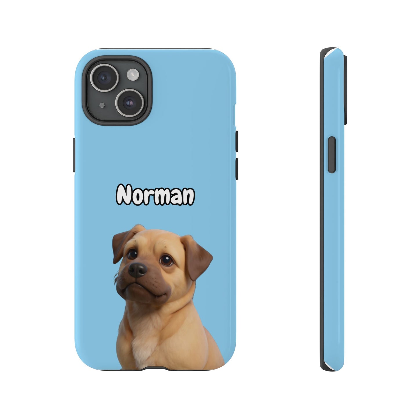 Custom Pet Portrait Tough iPhone Case - Blue