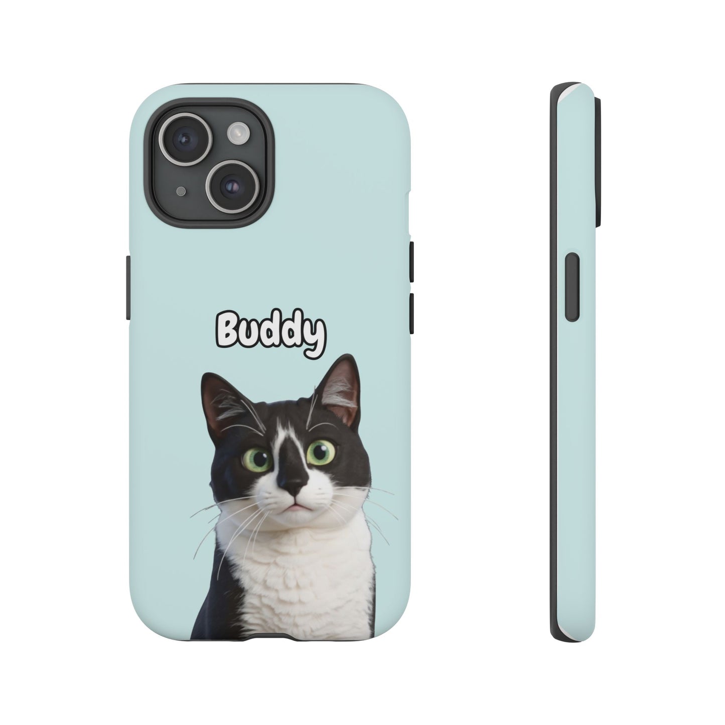 Custom Pet Portrait Tough iPhone Case - Teal