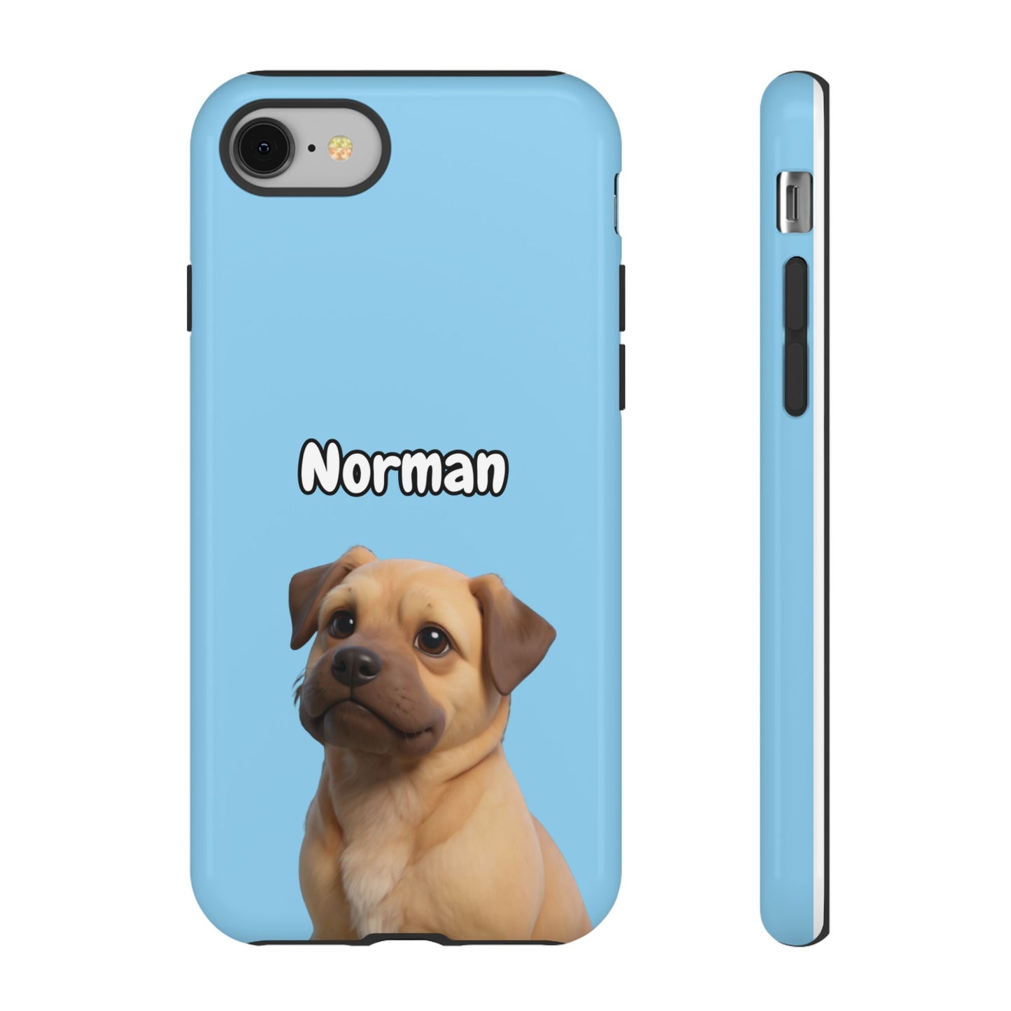 Custom Pet Portrait Tough iPhone Case - Blue