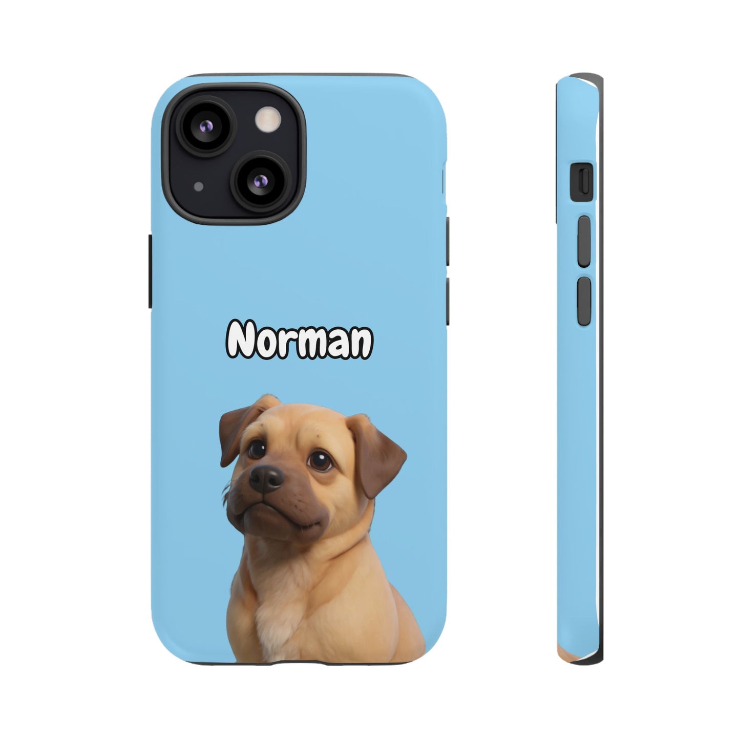 Custom Pet Portrait Tough iPhone Case - Blue