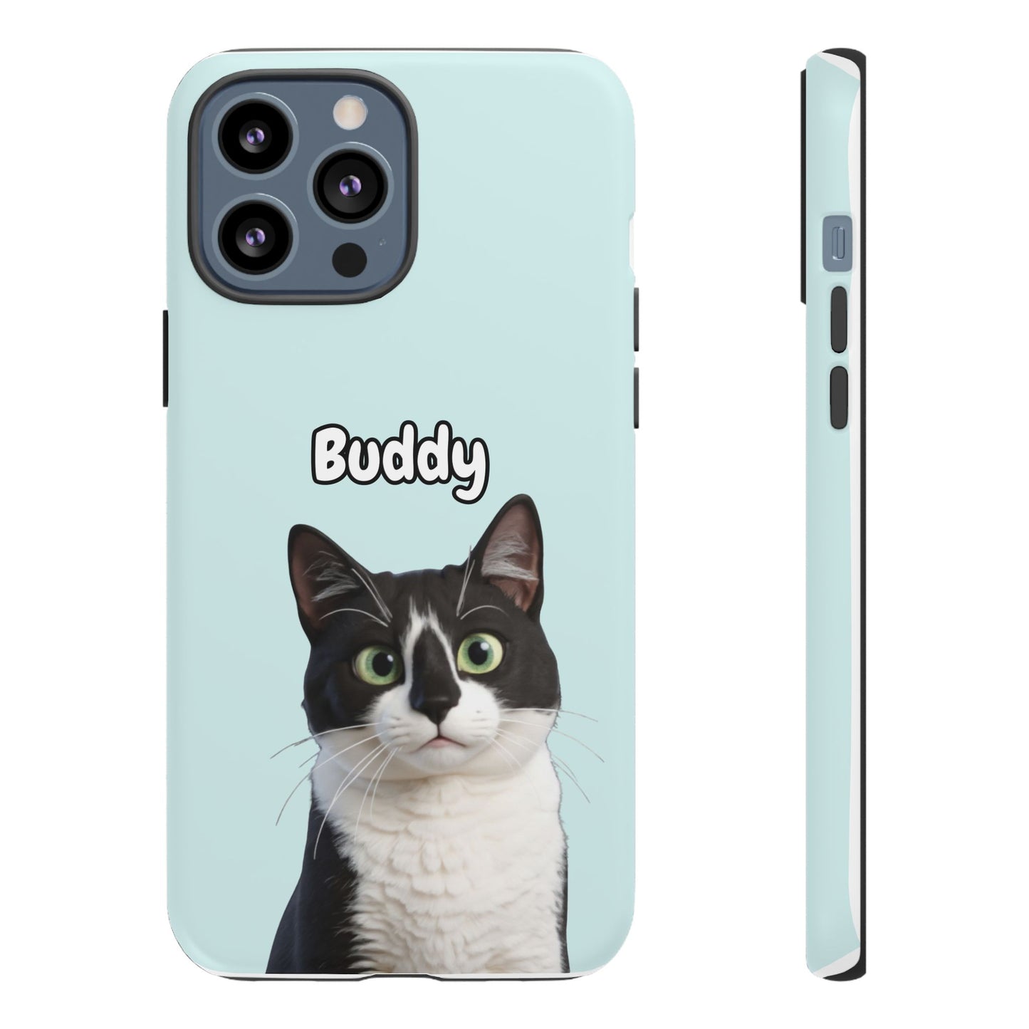 Custom Pet Portrait Tough iPhone Case - Teal