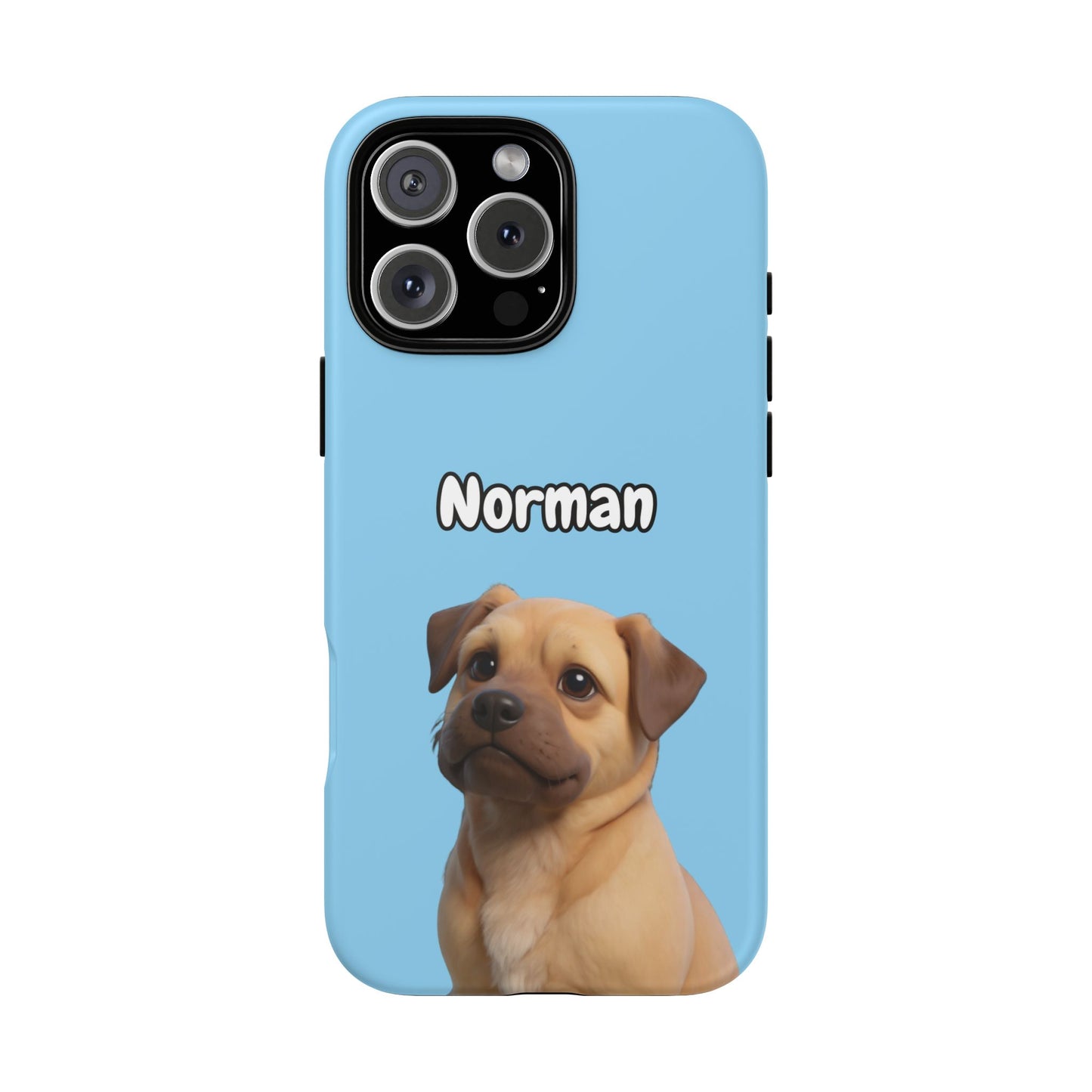 Custom Pet Portrait Tough iPhone Case - Blue