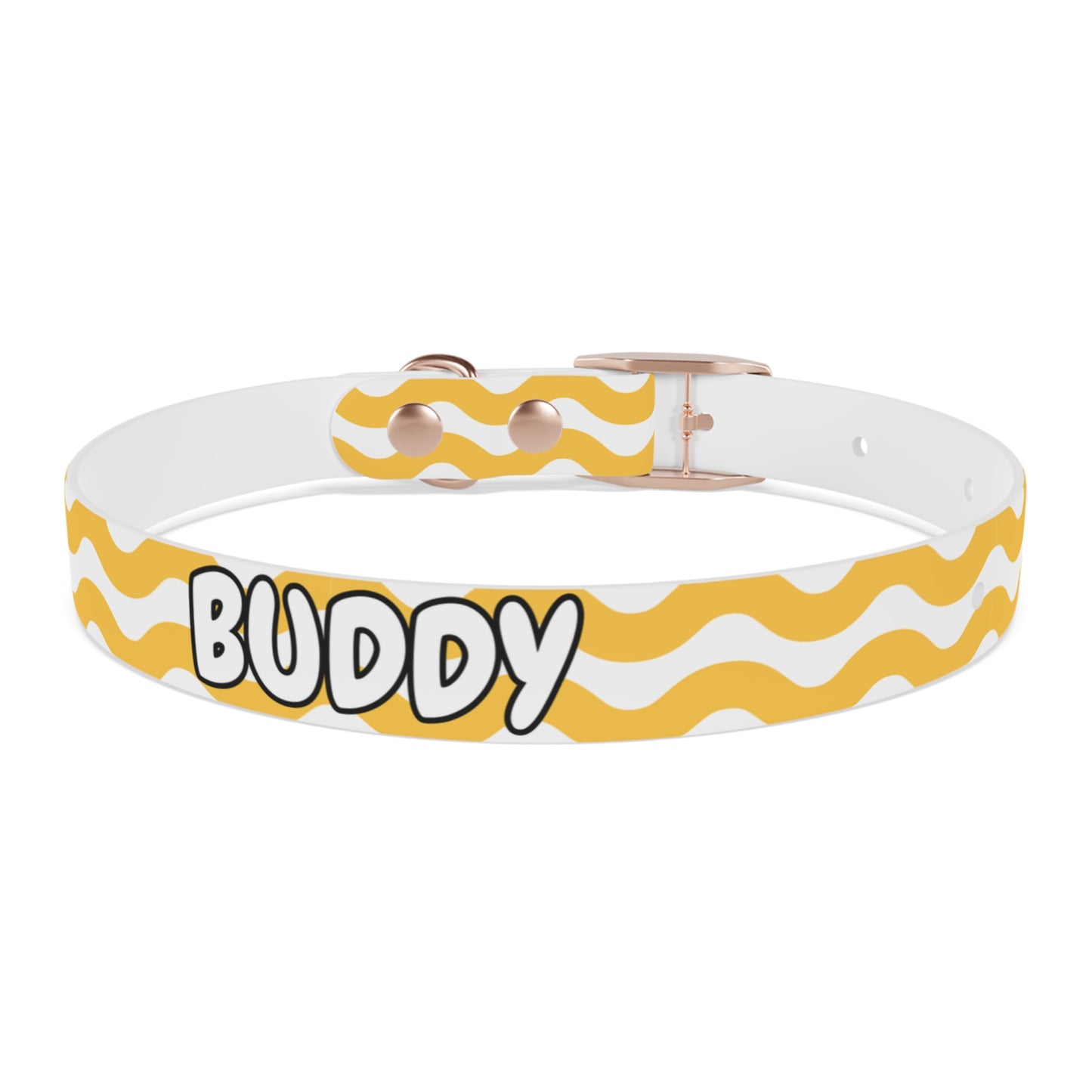 Custom Name Adjustable Pet Collar - Yellow