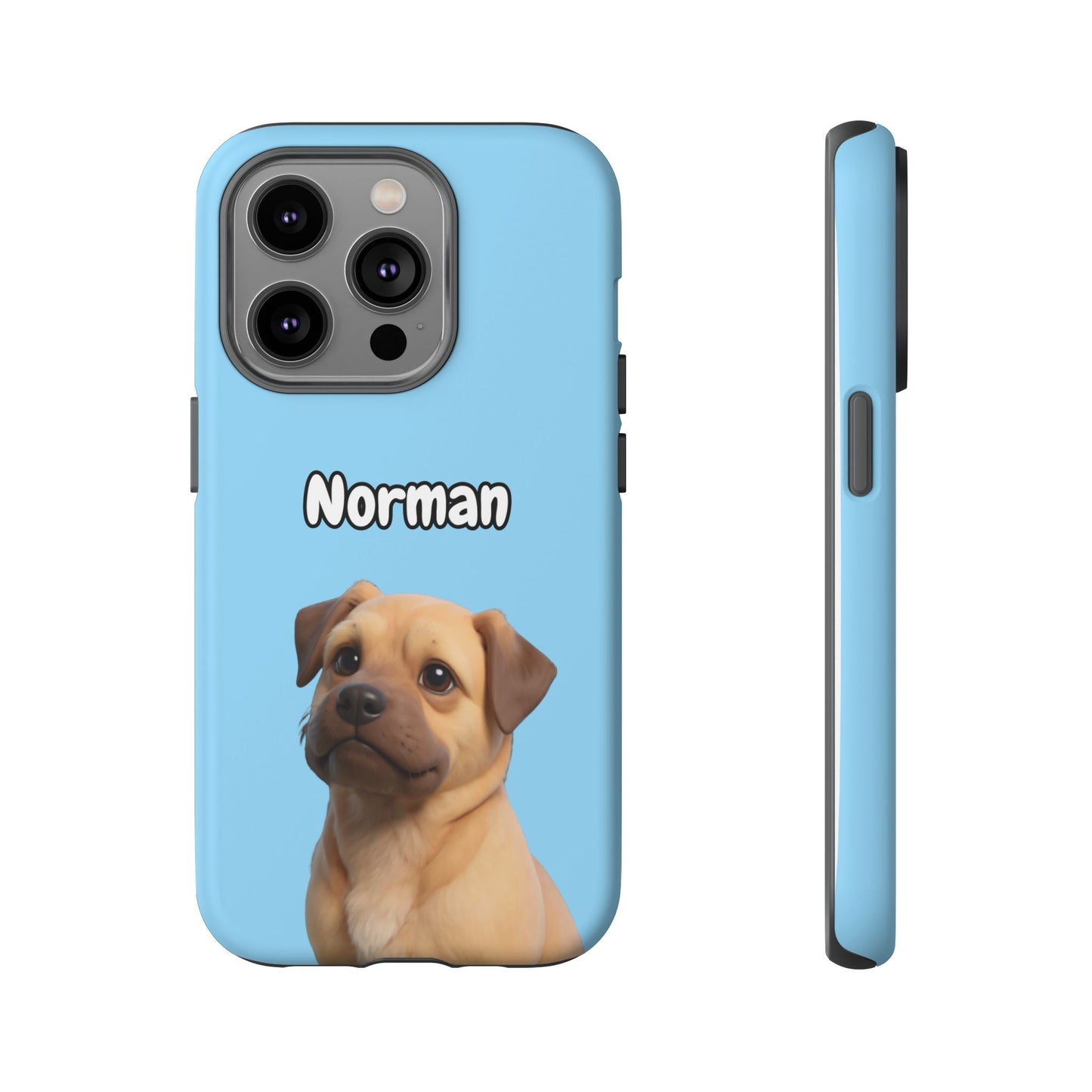 Custom Pet Portrait Tough iPhone Case - Blue