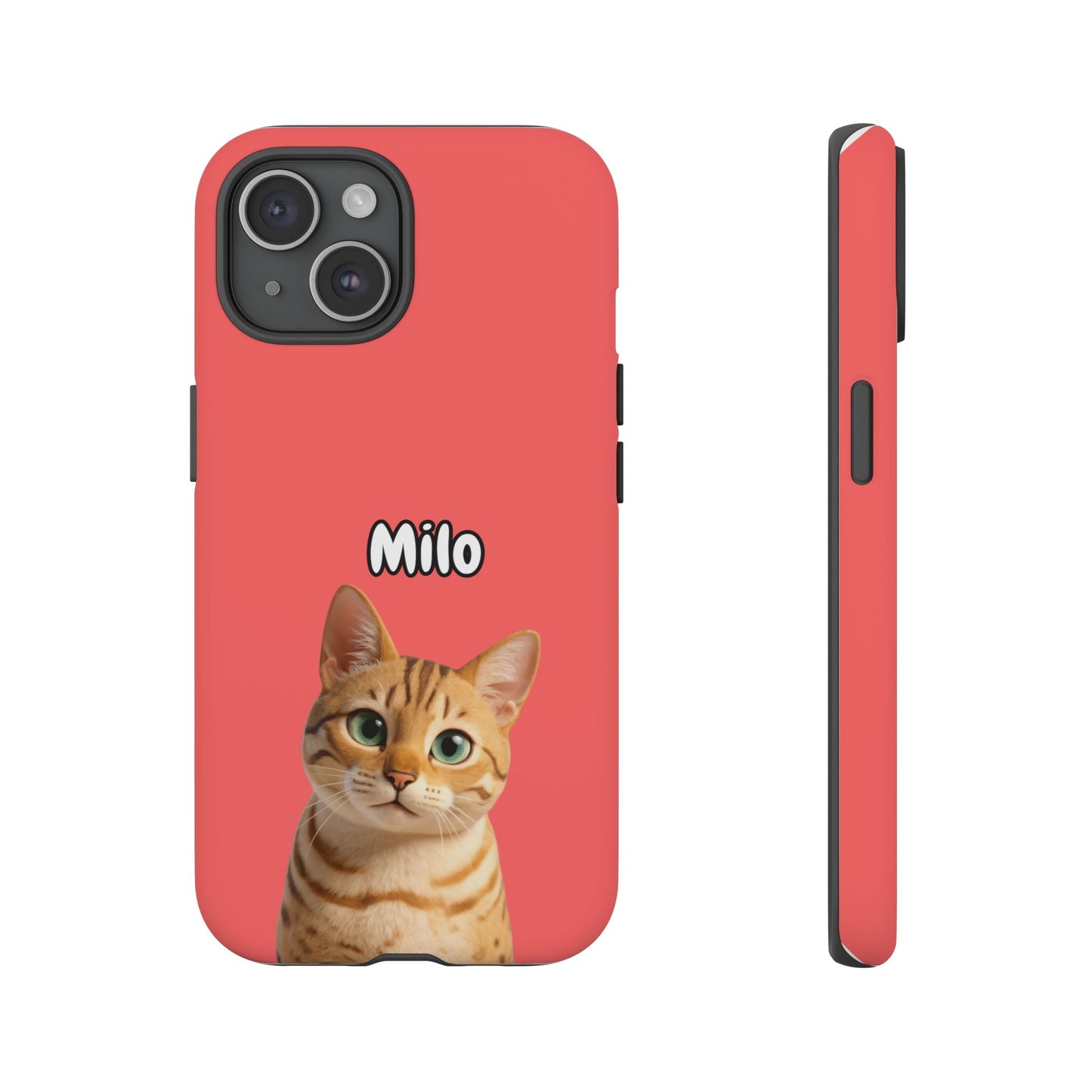 Custom Pet Portrait Tough iPhone Case - Pink