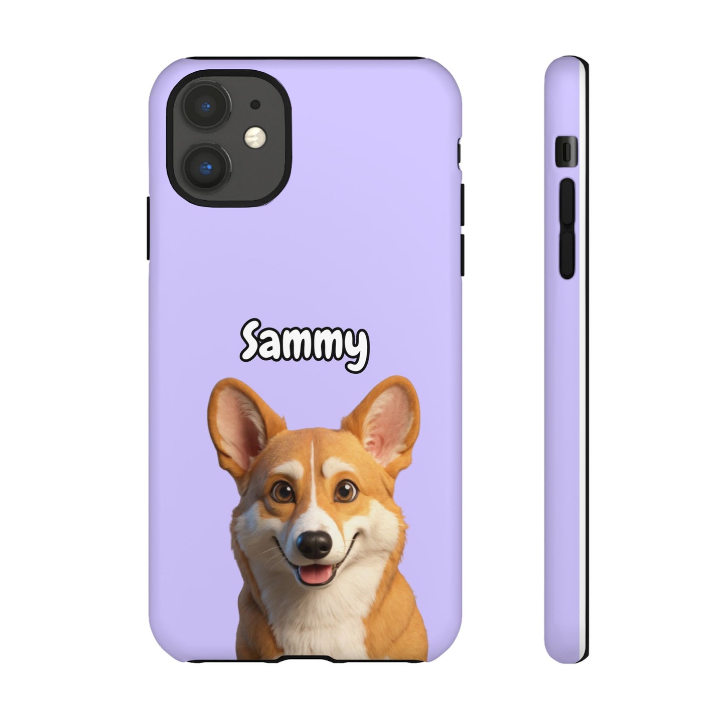 Custom Pet Portrait Tough iPhone Case - Purple