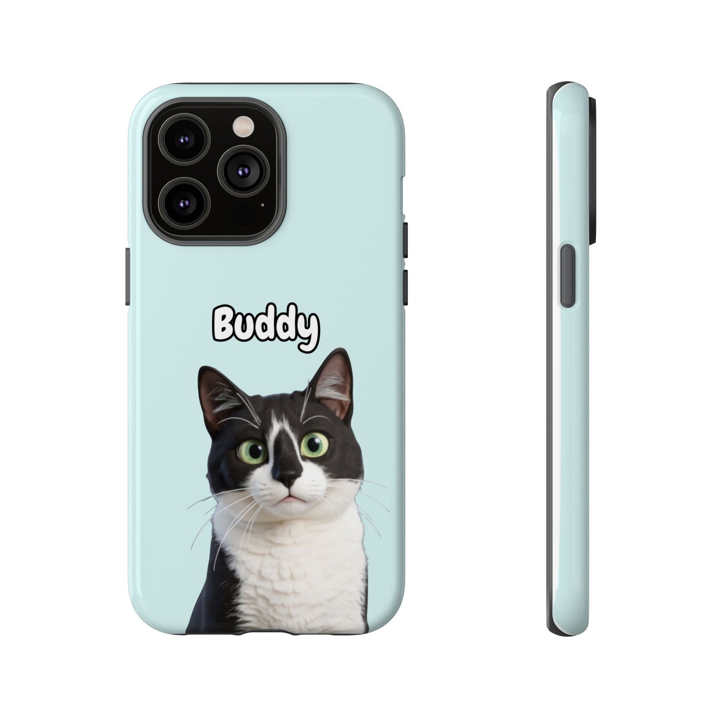 Custom Pet Portrait Tough iPhone Case - Teal