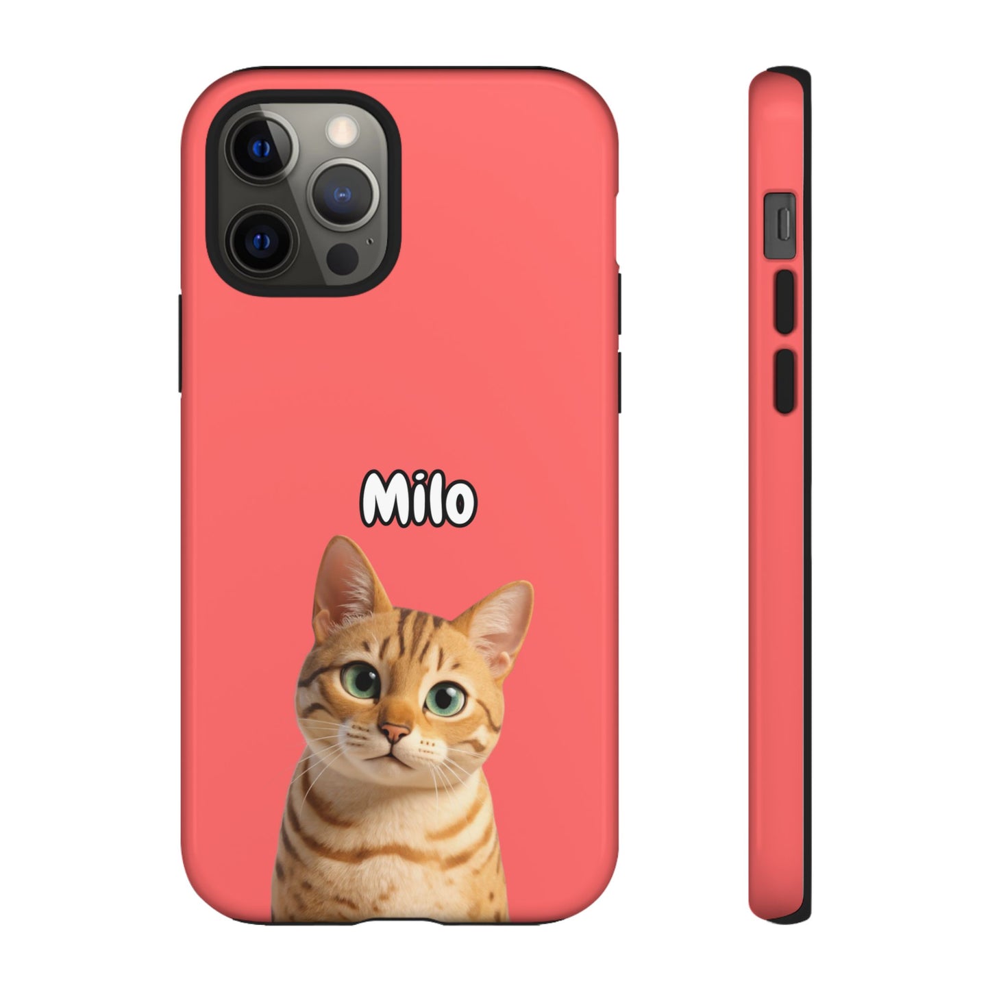 Custom Pet Portrait Tough iPhone Case - Pink