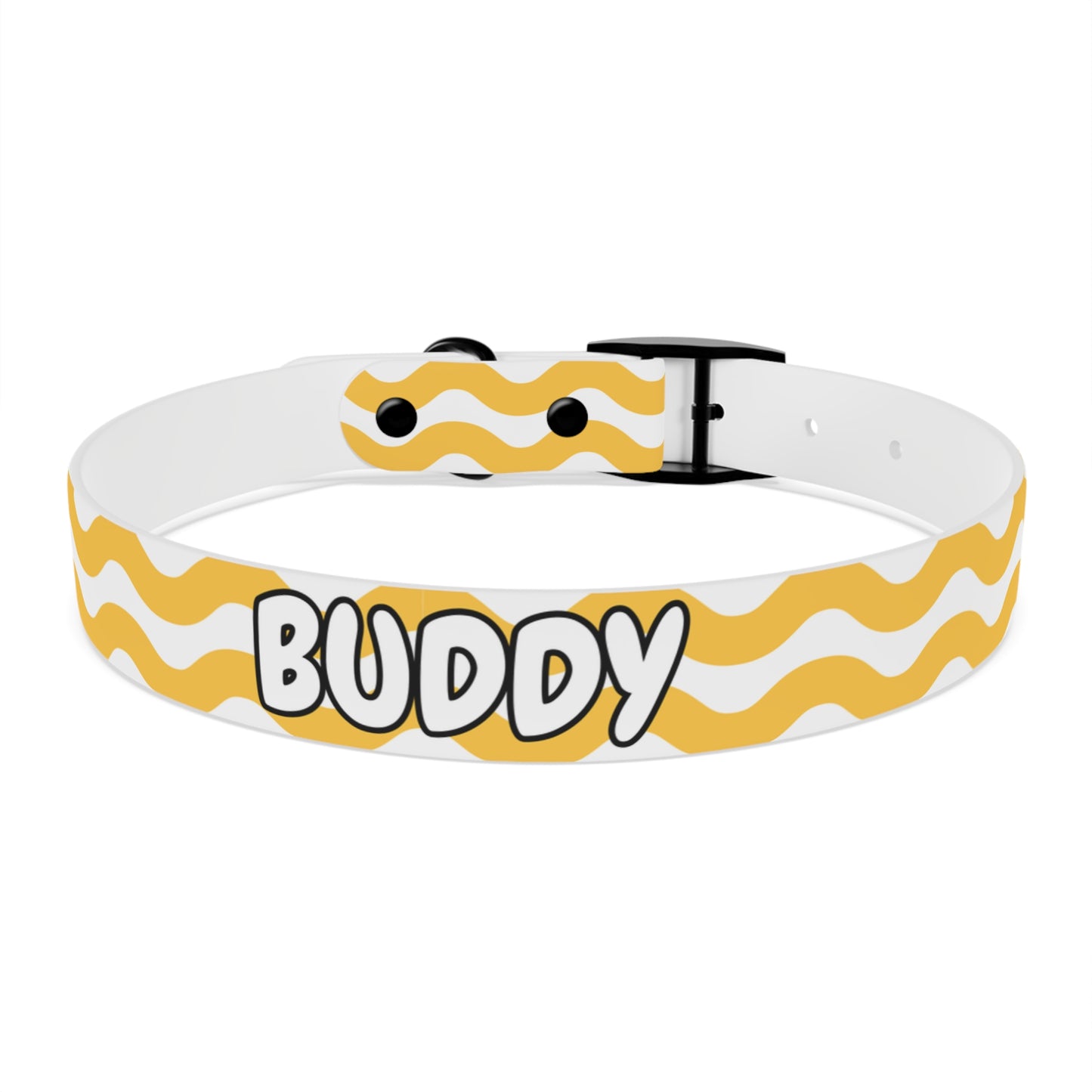 Custom Name Adjustable Pet Collar - Yellow