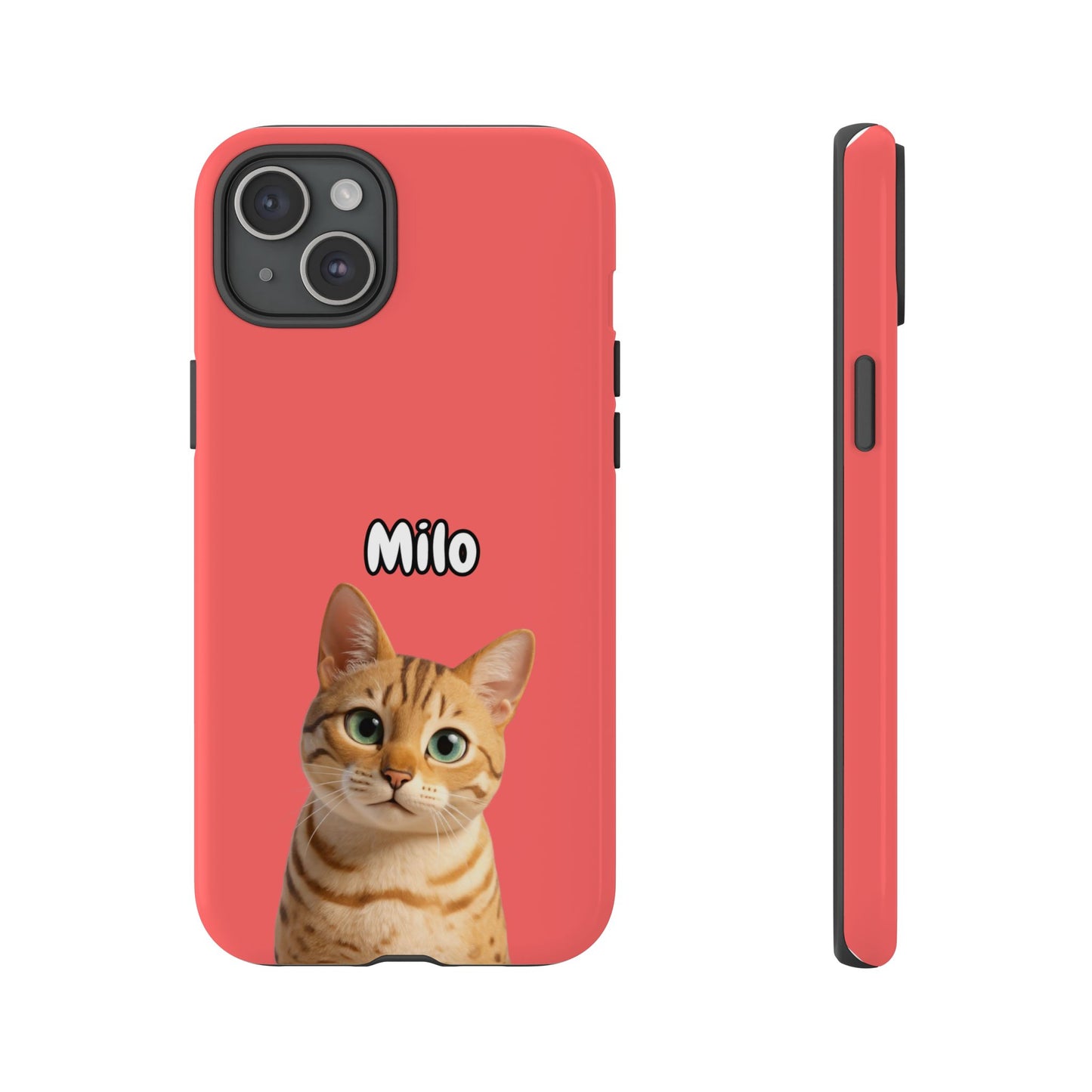 Custom Pet Portrait Tough iPhone Case - Pink