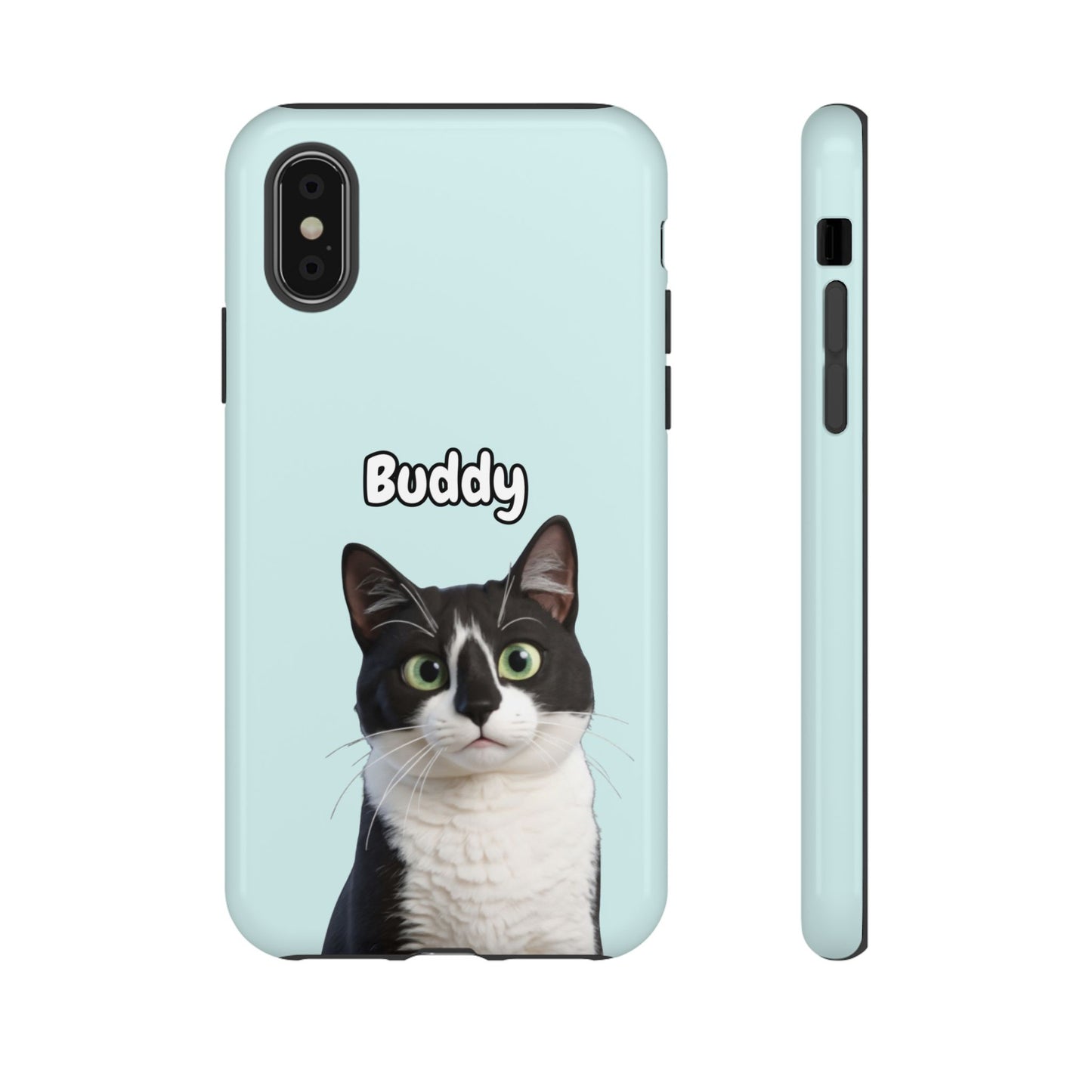 Custom Pet Portrait Tough iPhone Case - Teal