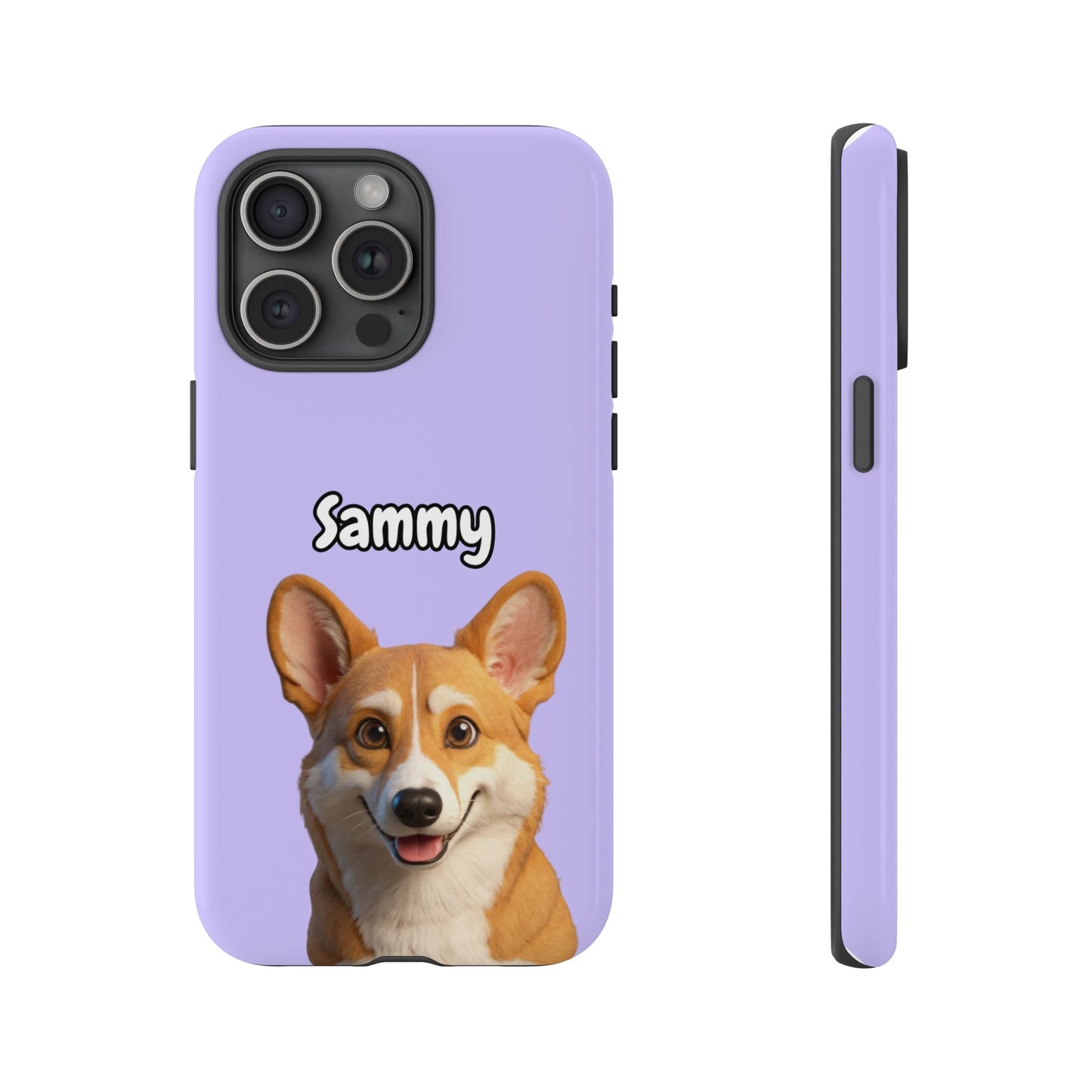Custom Pet Portrait Tough iPhone Case - Purple