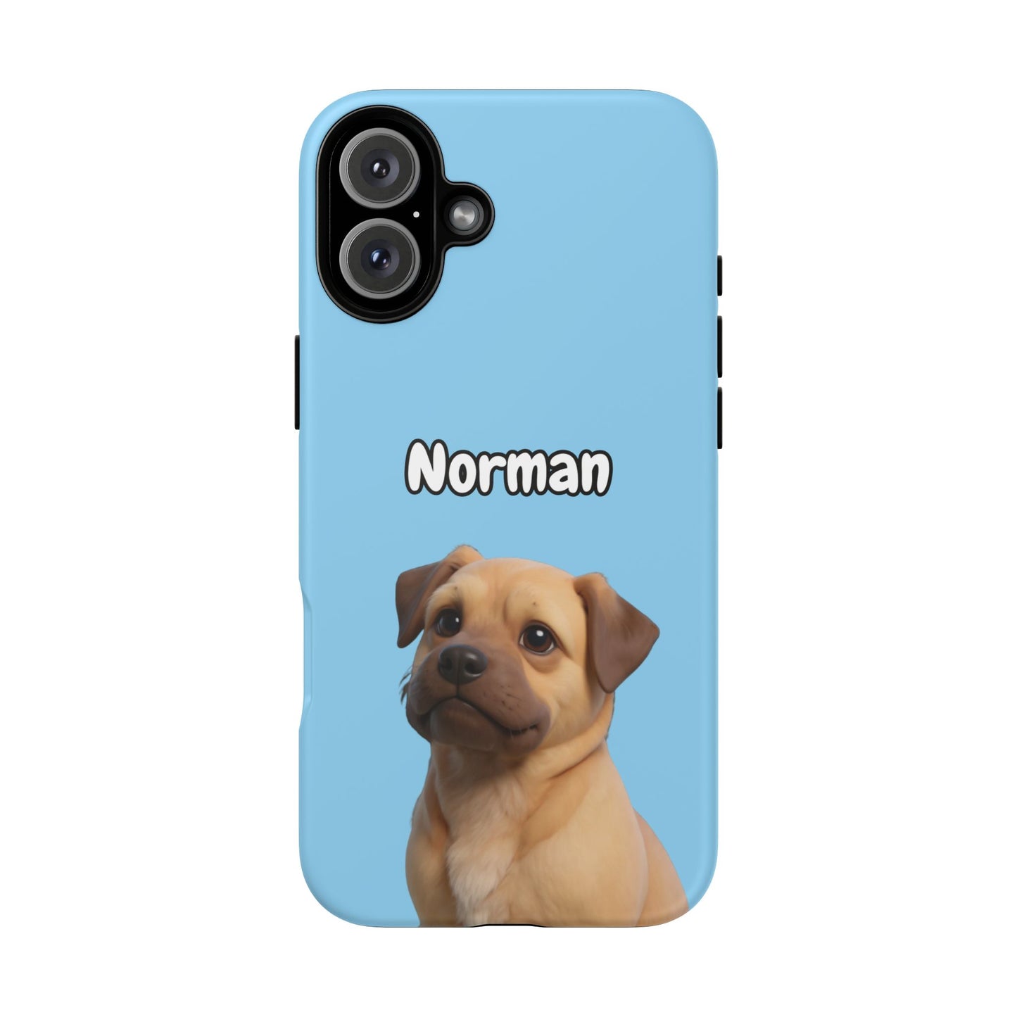 Custom Pet Portrait Tough iPhone Case - Blue
