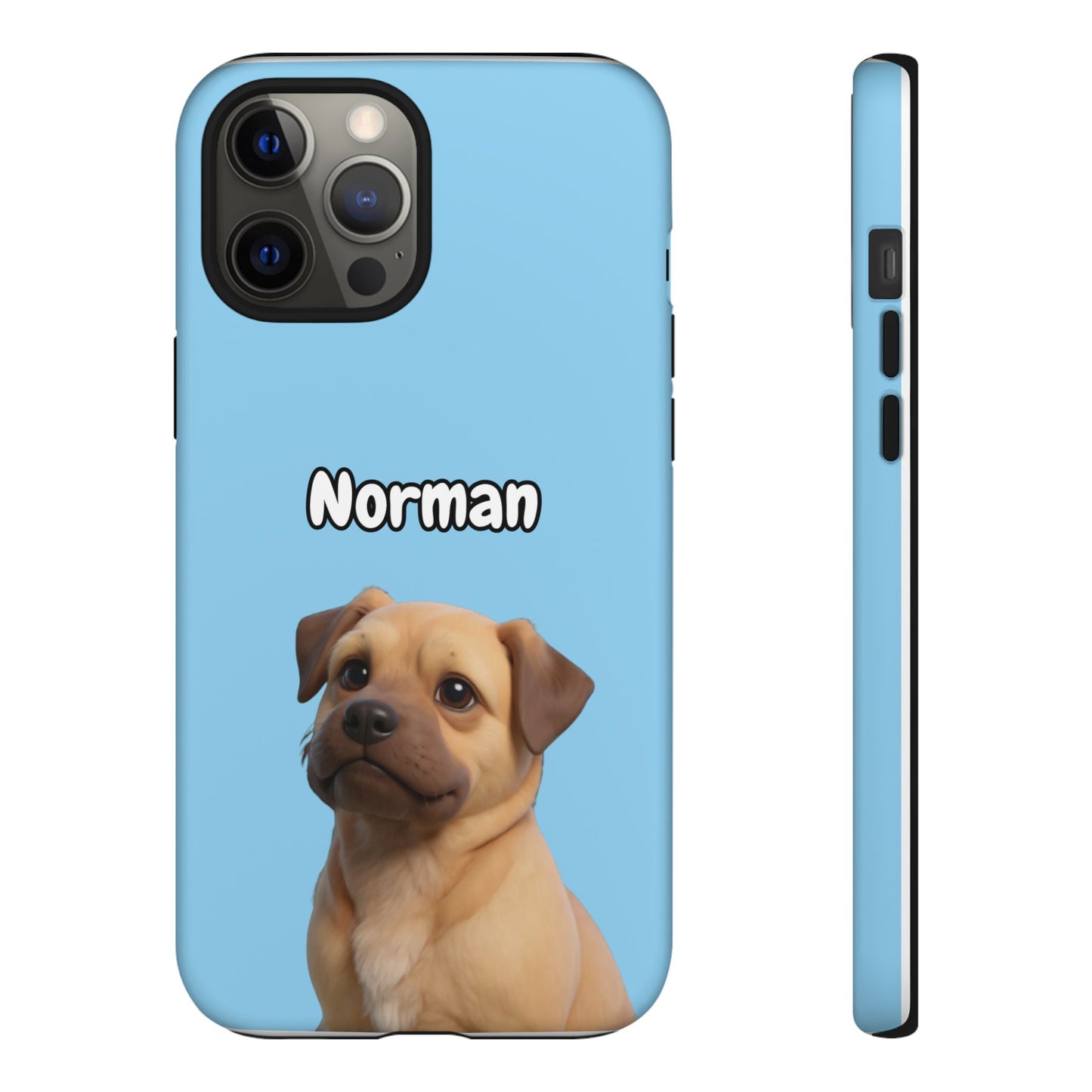 Custom Pet Portrait Tough iPhone Case - Blue