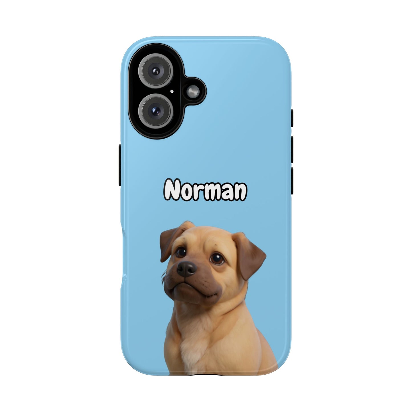 Custom Pet Portrait Tough iPhone Case - Blue