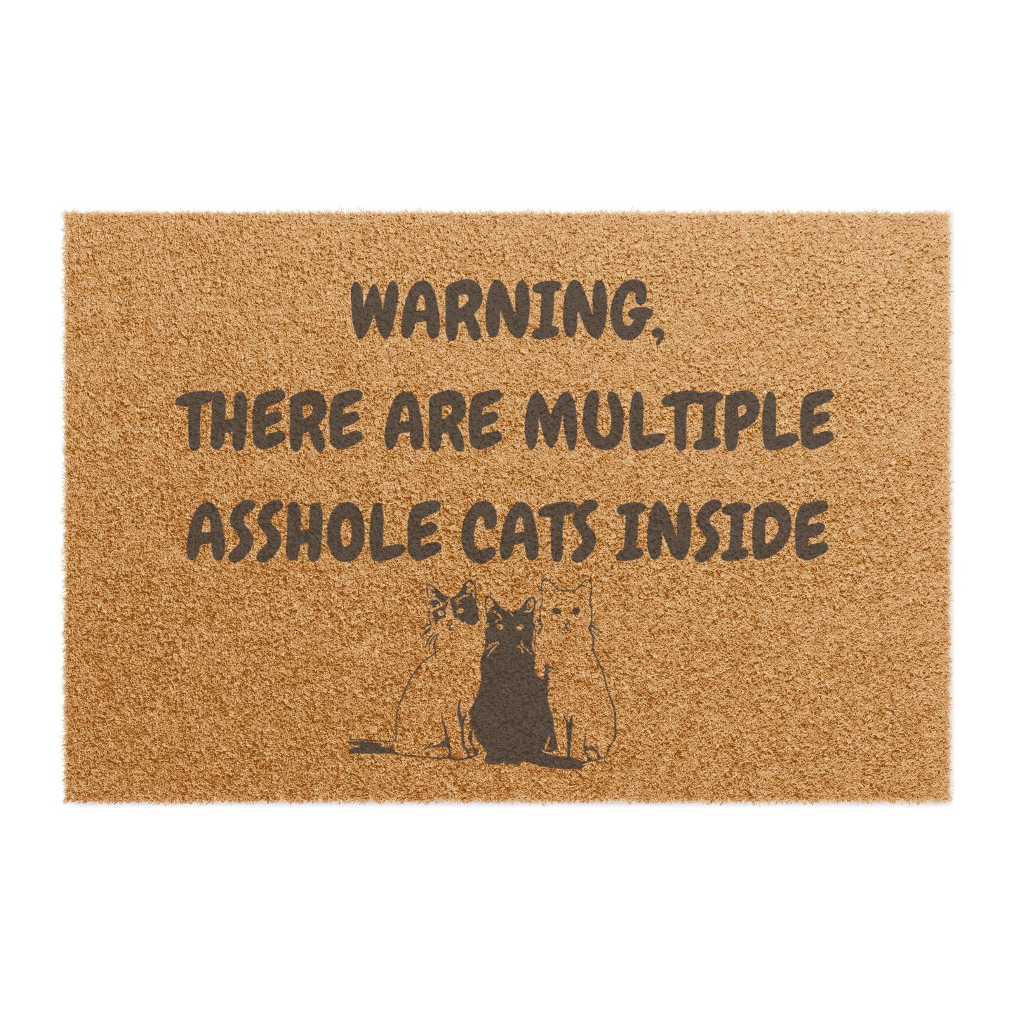 Funny Pet Doormat – “There Are Multiple Asshole Cats Inside” Welcome Mat | Pet Lover Gift, Cat Owner Home Decor, Funny Housewarming Gift, Outdoor Entry Mat