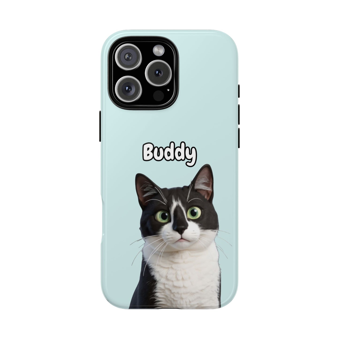 Custom Pet Portrait Tough iPhone Case - Teal