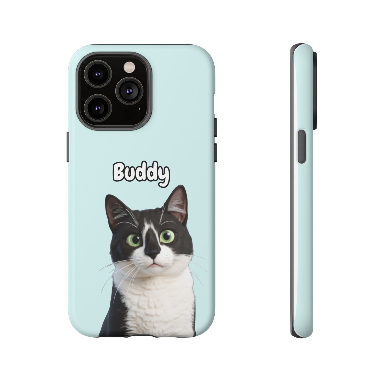 Custom Pet Portrait Tough iPhone Case - Teal