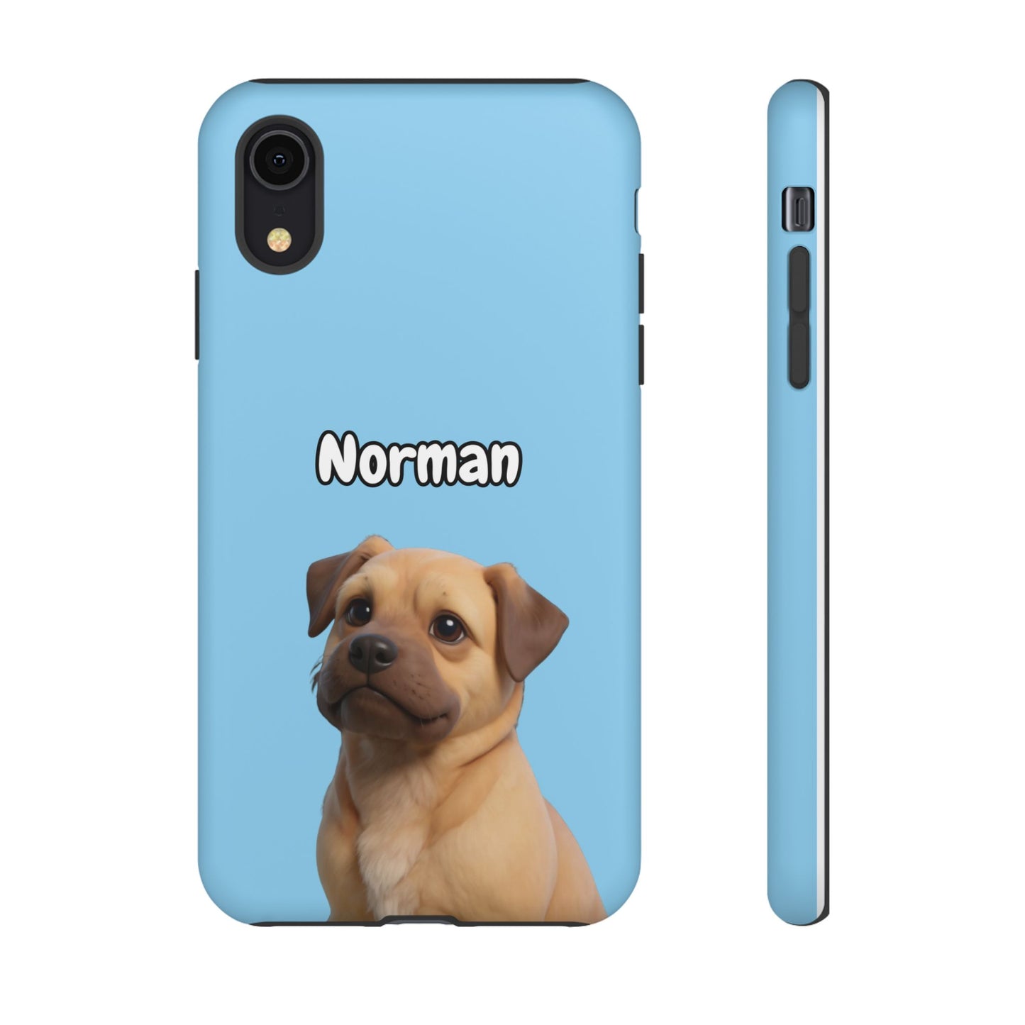 Custom Pet Portrait Tough iPhone Case - Blue