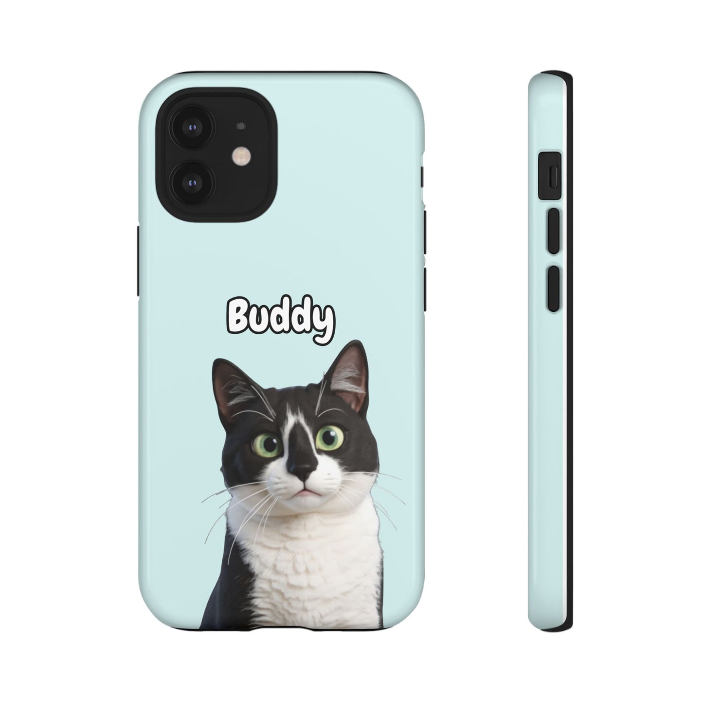 Custom Pet Portrait Tough iPhone Case - Teal