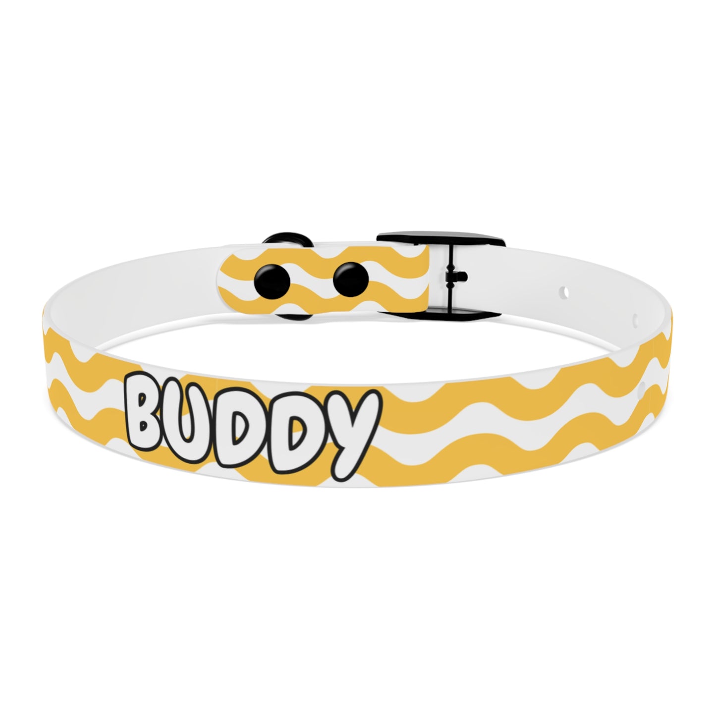 Custom Name Adjustable Pet Collar - Yellow