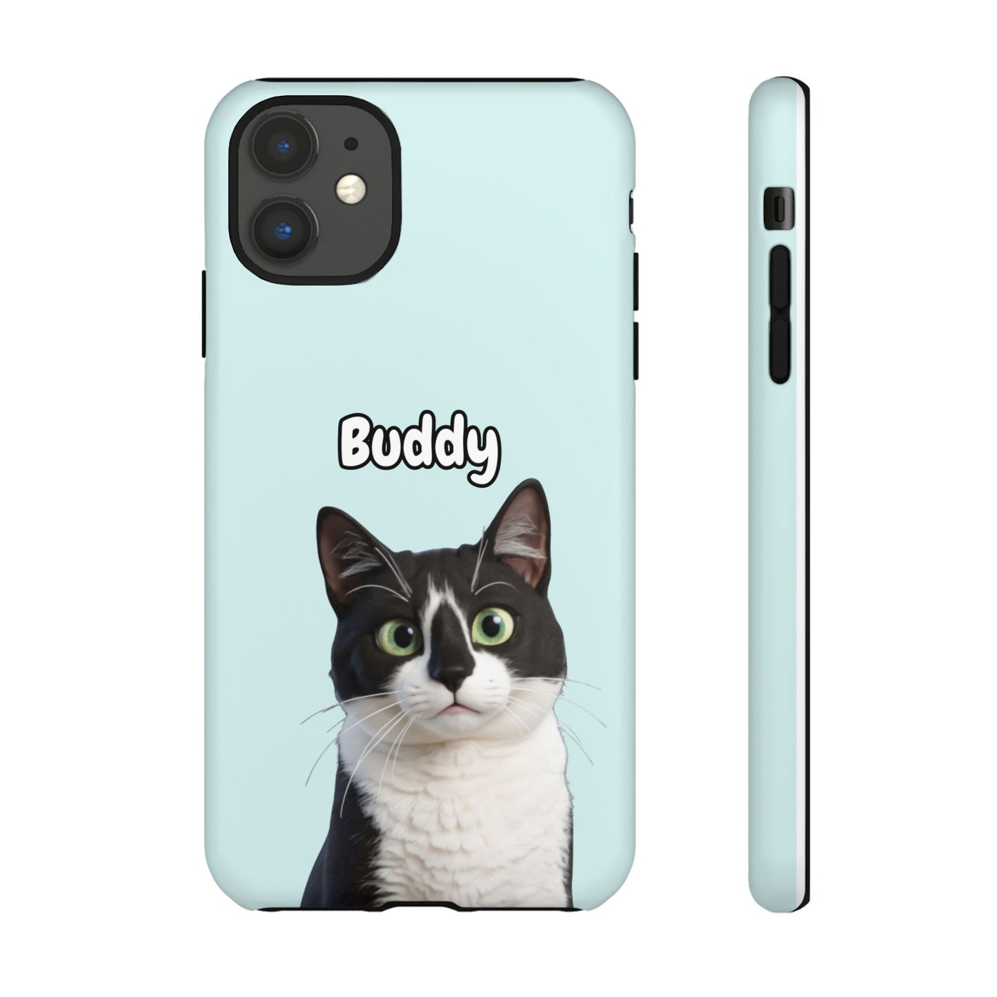 Custom Pet Portrait Tough iPhone Case - Teal