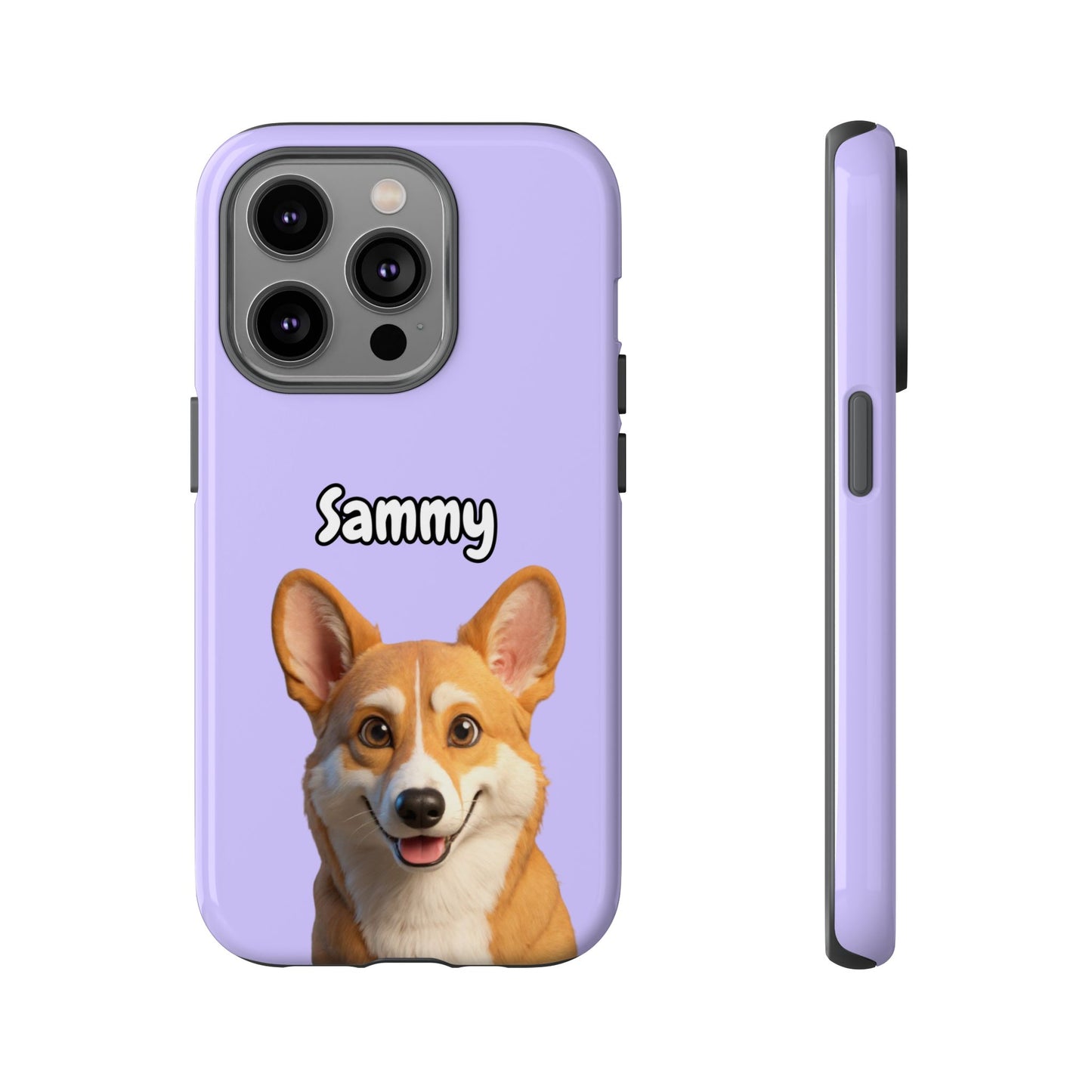 Custom Pet Portrait Tough iPhone Case - Purple