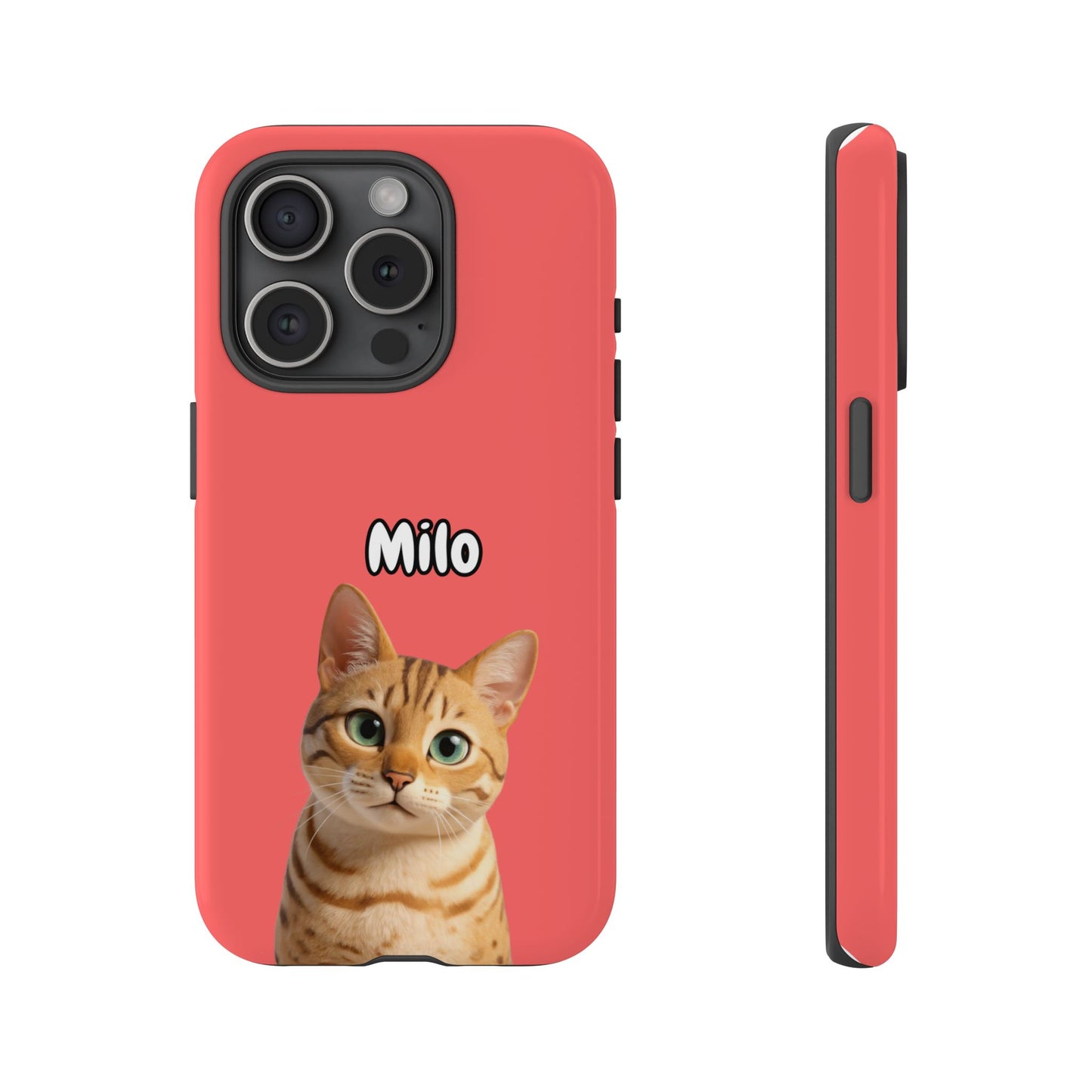 Custom Pet Portrait Tough iPhone Case - Pink