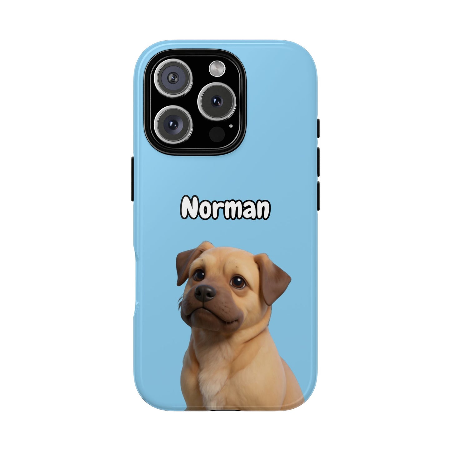 Custom Pet Portrait Tough iPhone Case - Blue