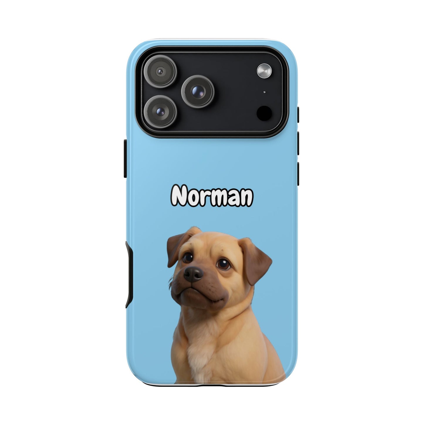 Custom Pet Portrait Tough iPhone Case - Blue