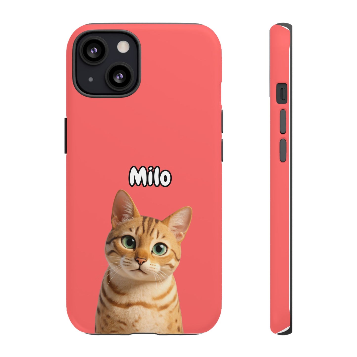 Custom Pet Portrait Tough iPhone Case - Pink