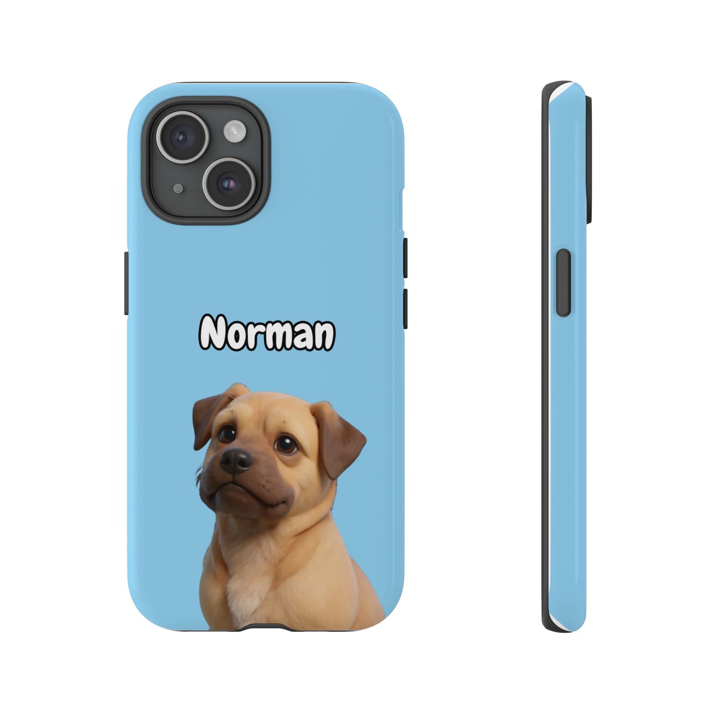 Custom Pet Portrait Tough iPhone Case - Blue