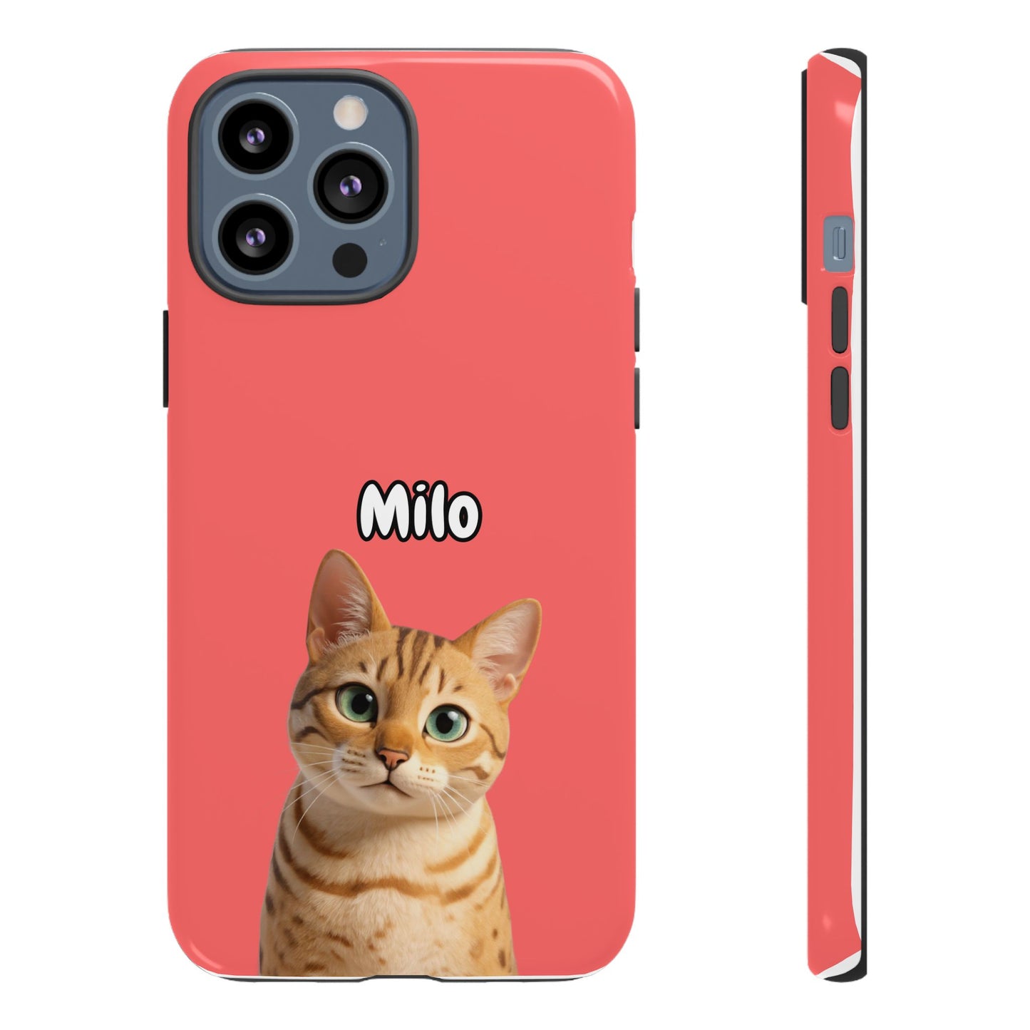Custom Pet Portrait Tough iPhone Case - Pink