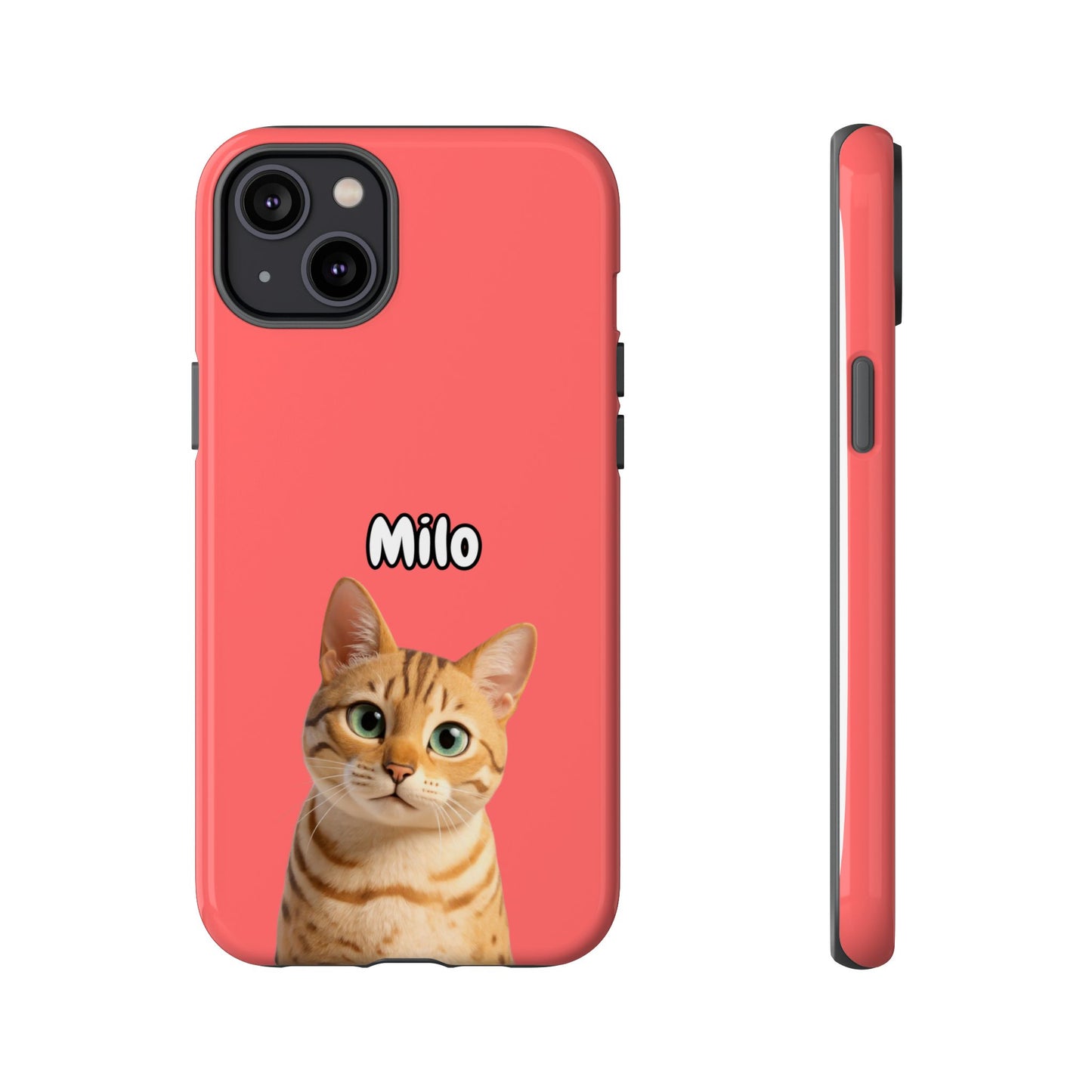 Custom Pet Portrait Tough iPhone Case - Pink
