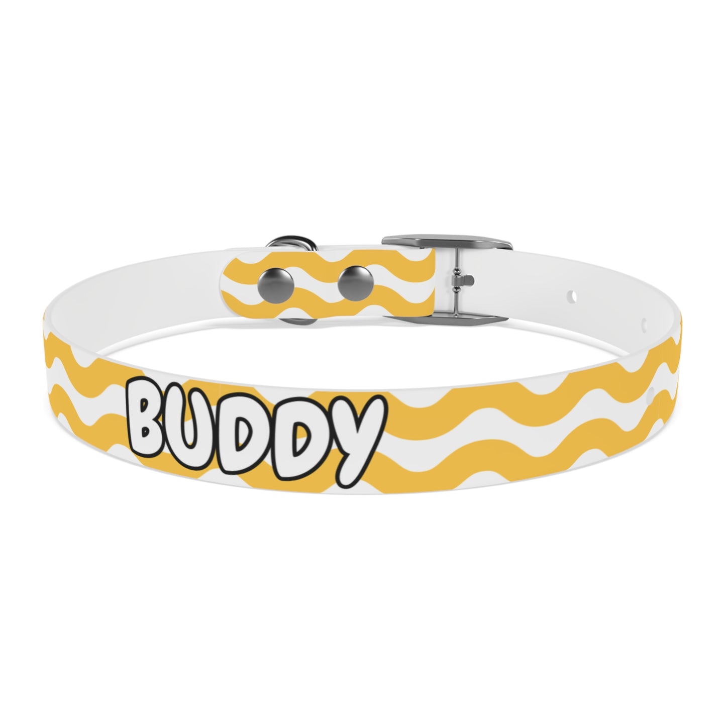 Custom Name Adjustable Pet Collar - Yellow
