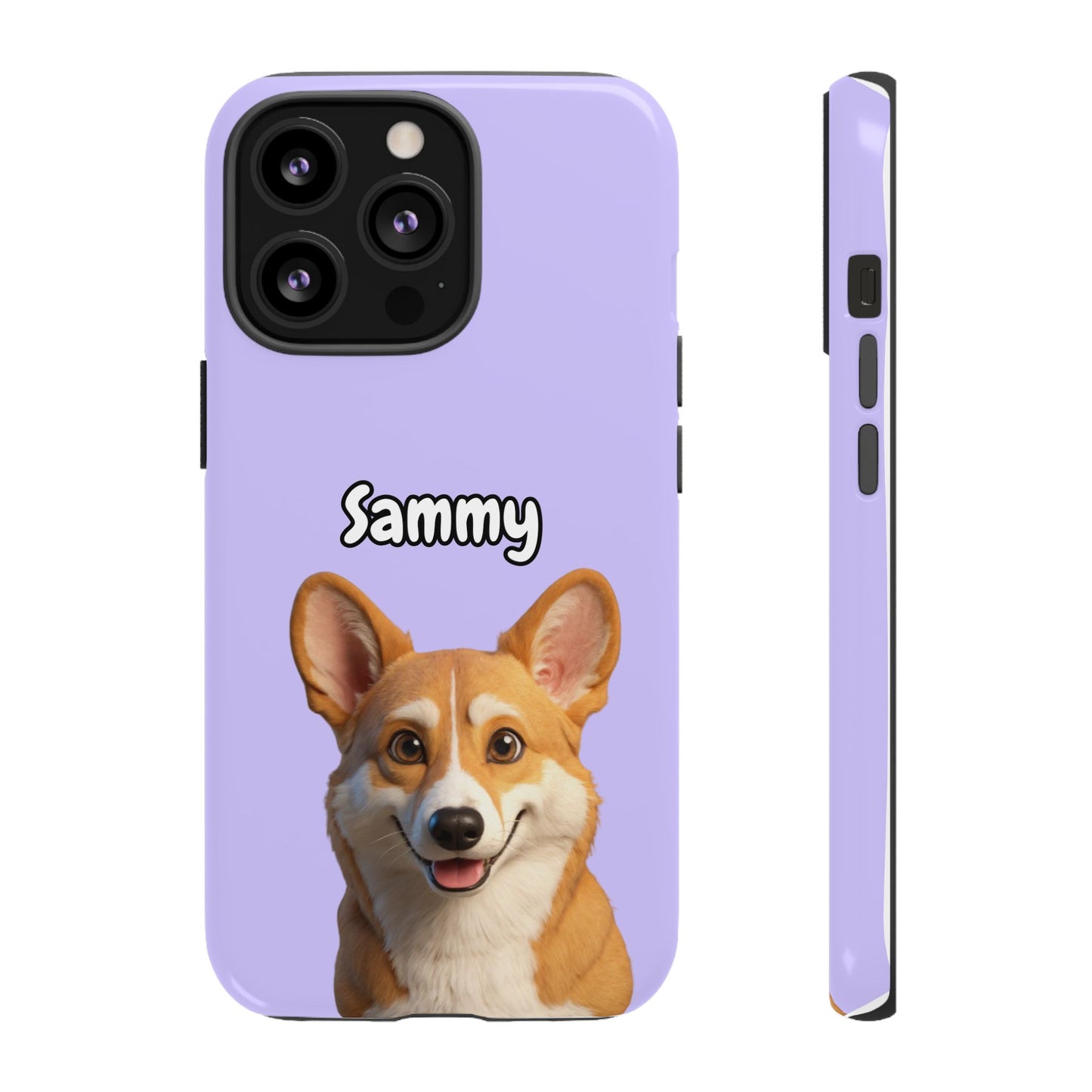 Custom Pet Portrait Tough iPhone Case - Purple
