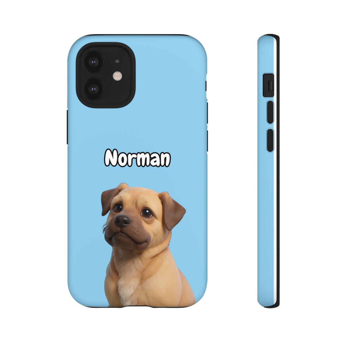 Custom Pet Portrait Tough iPhone Case - Blue