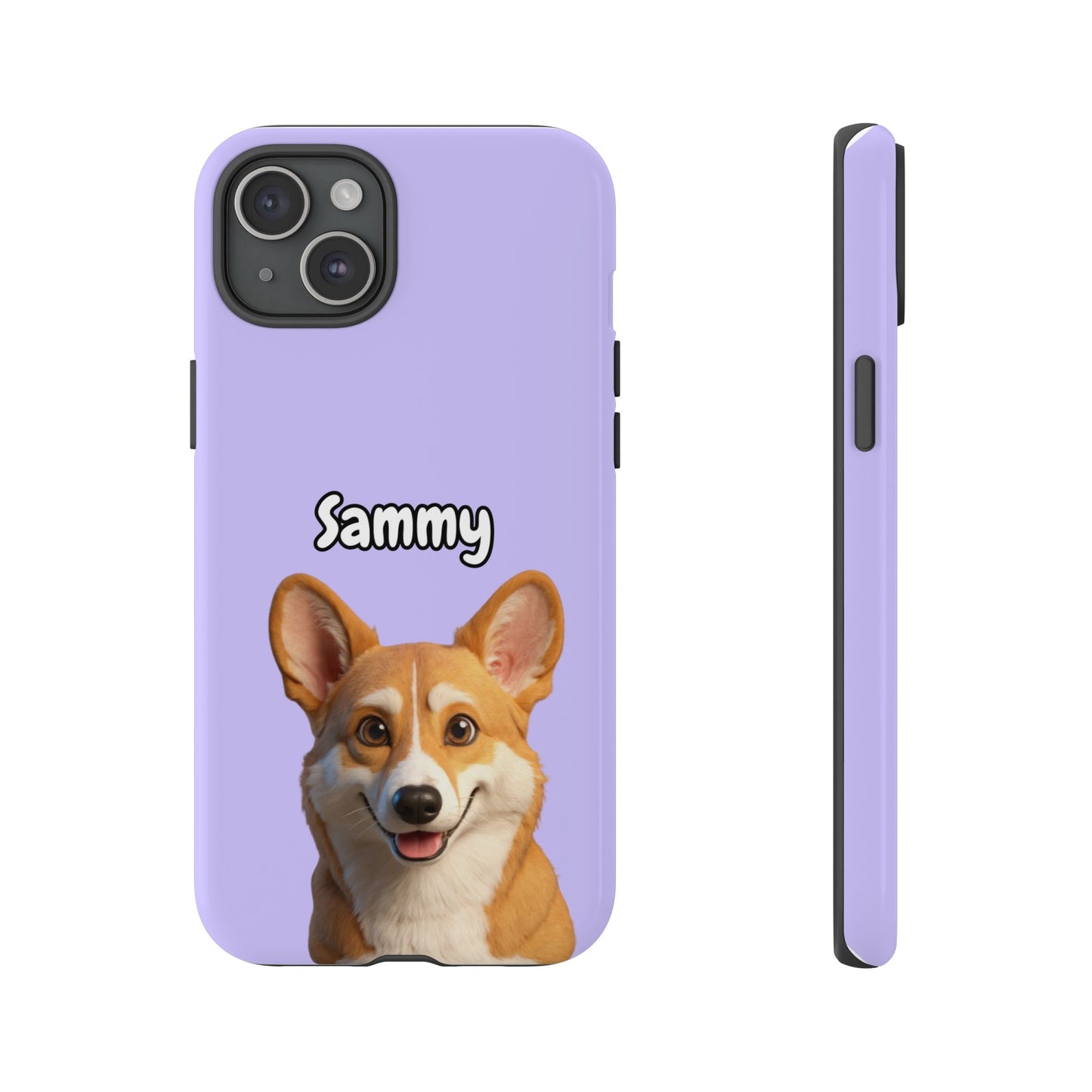 Custom Pet Portrait Tough iPhone Case - Purple