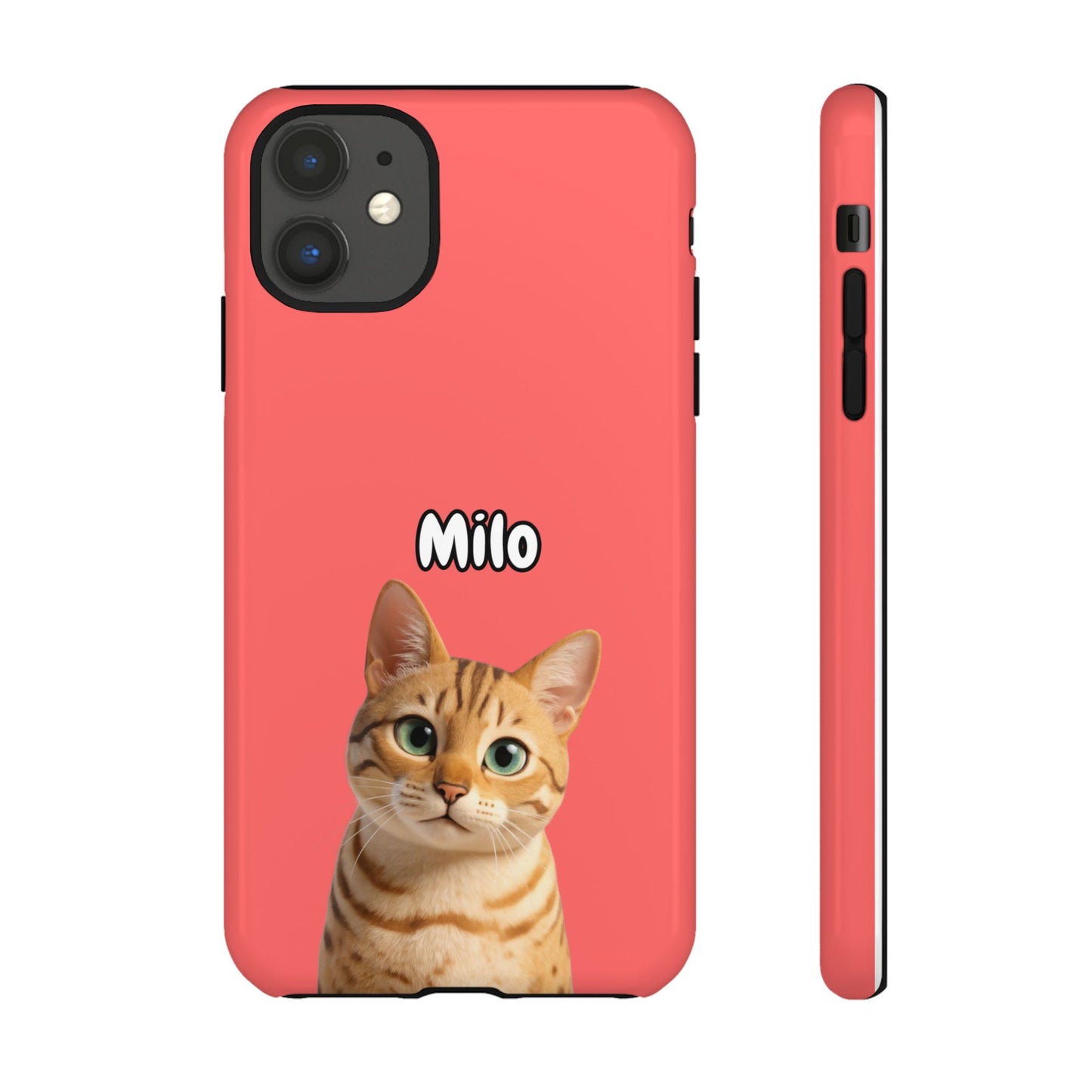 Custom Pet Portrait Tough iPhone Case - Pink