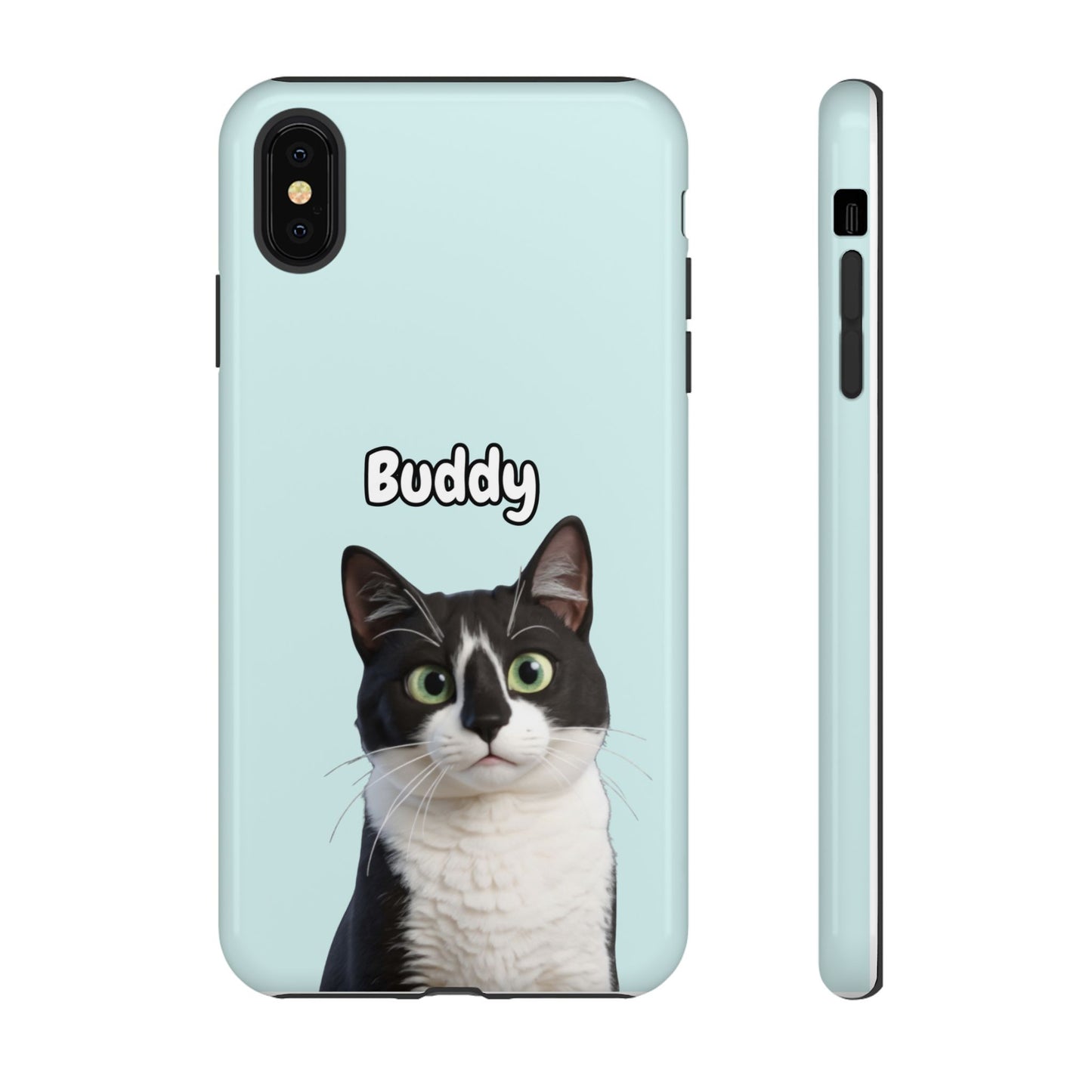 Custom Pet Portrait Tough iPhone Case - Teal
