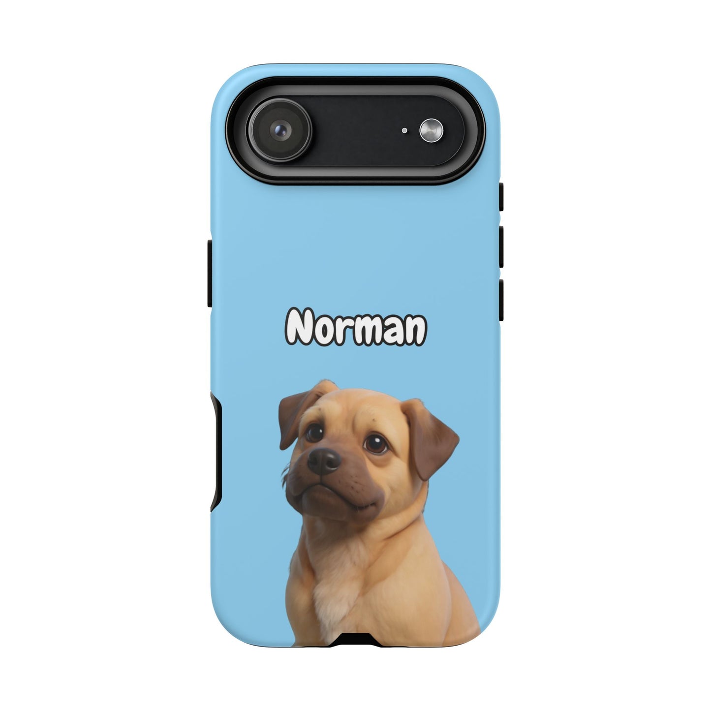 Custom Pet Portrait Tough iPhone Case - Blue