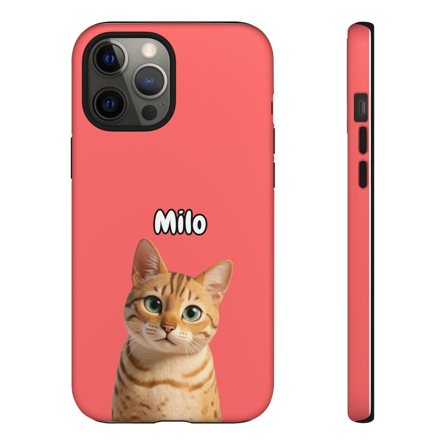 Custom Pet Portrait Tough iPhone Case - Pink