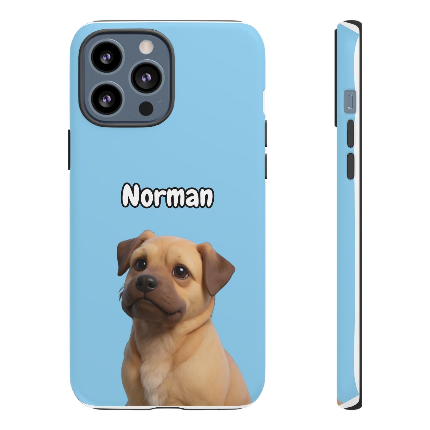 Custom Pet Portrait Tough iPhone Case - Blue