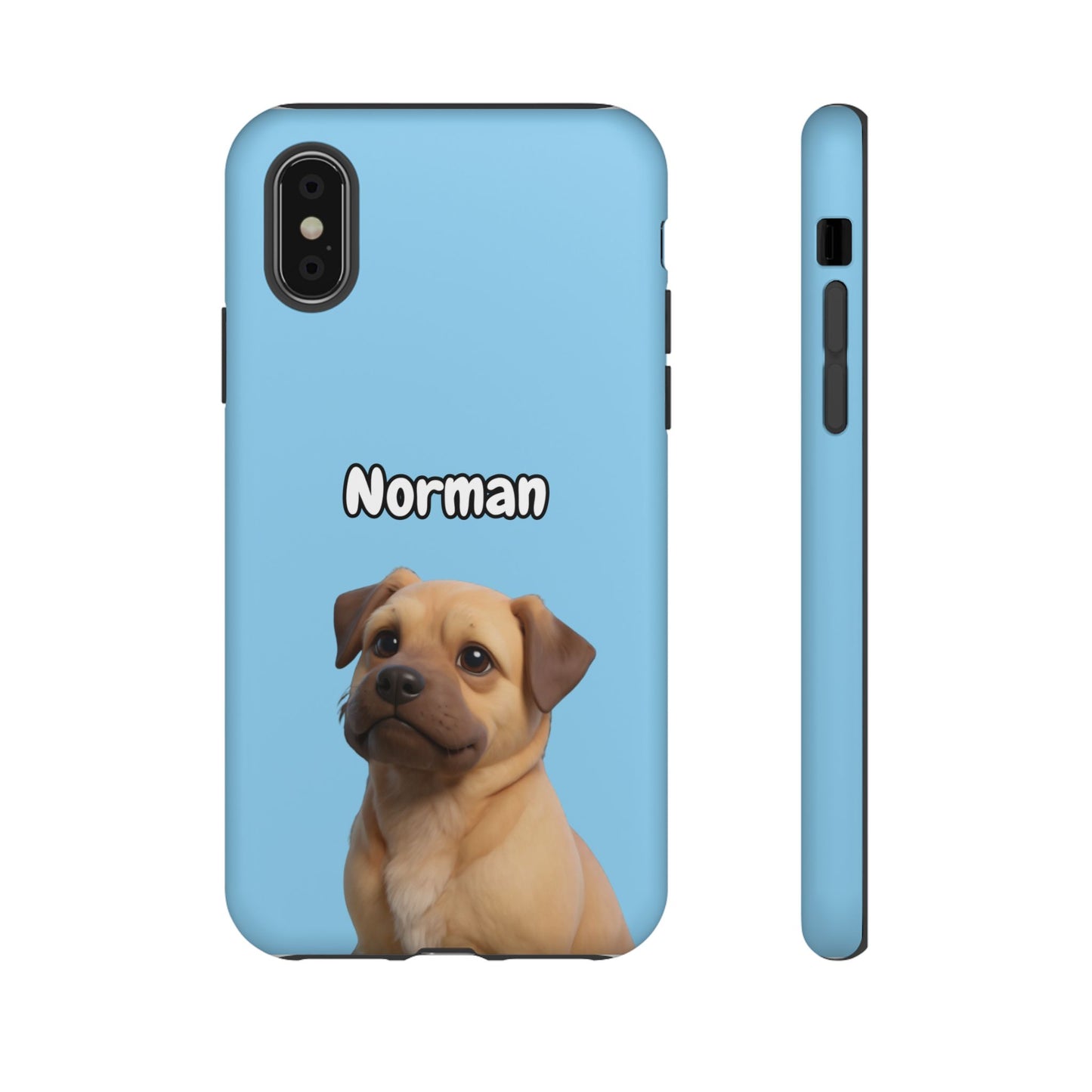 Custom Pet Portrait Tough iPhone Case - Blue