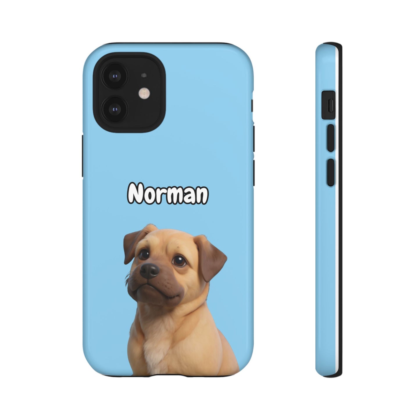Custom Pet Portrait Tough iPhone Case - Blue