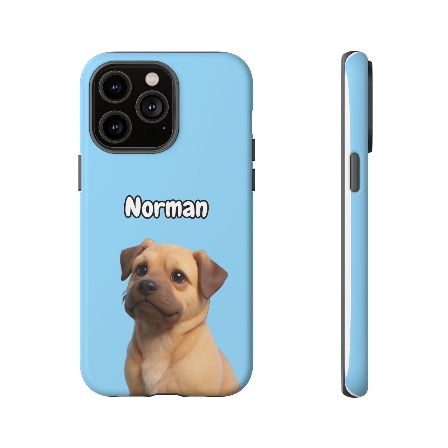Custom Pet Portrait Tough iPhone Case - Blue