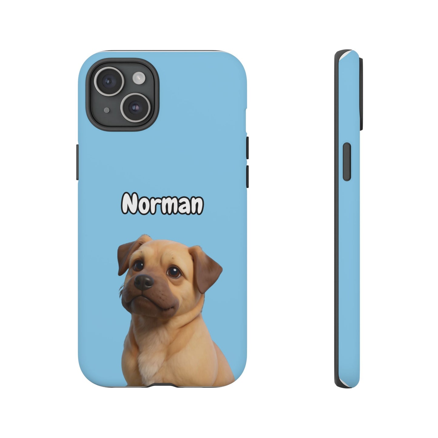 Custom Pet Portrait Tough iPhone Case - Blue